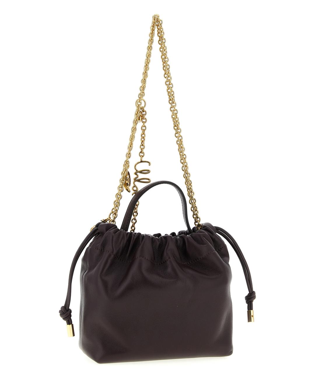 CHLOE Бордовая кожаная сумка тоут, фото 2