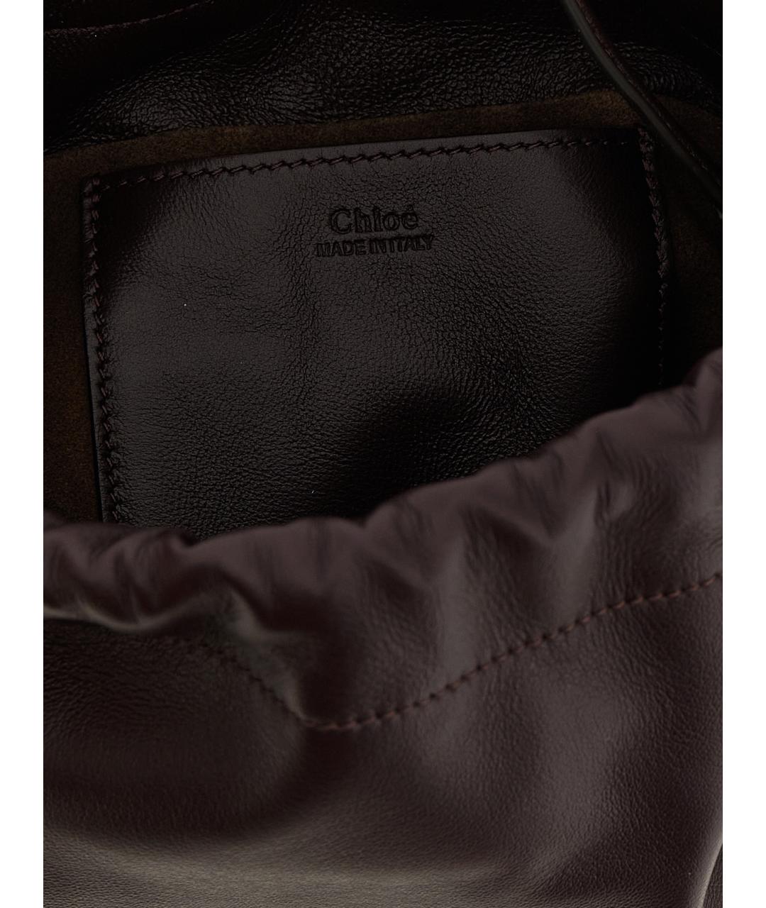 CHLOE Бордовая кожаная сумка тоут, фото 4