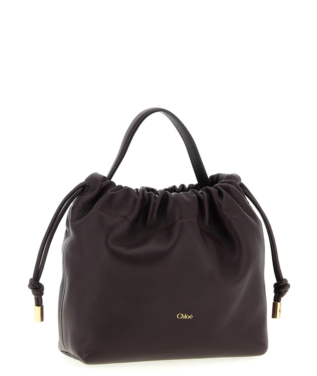 CHLOE Бордовая кожаная сумка тоут, фото 3