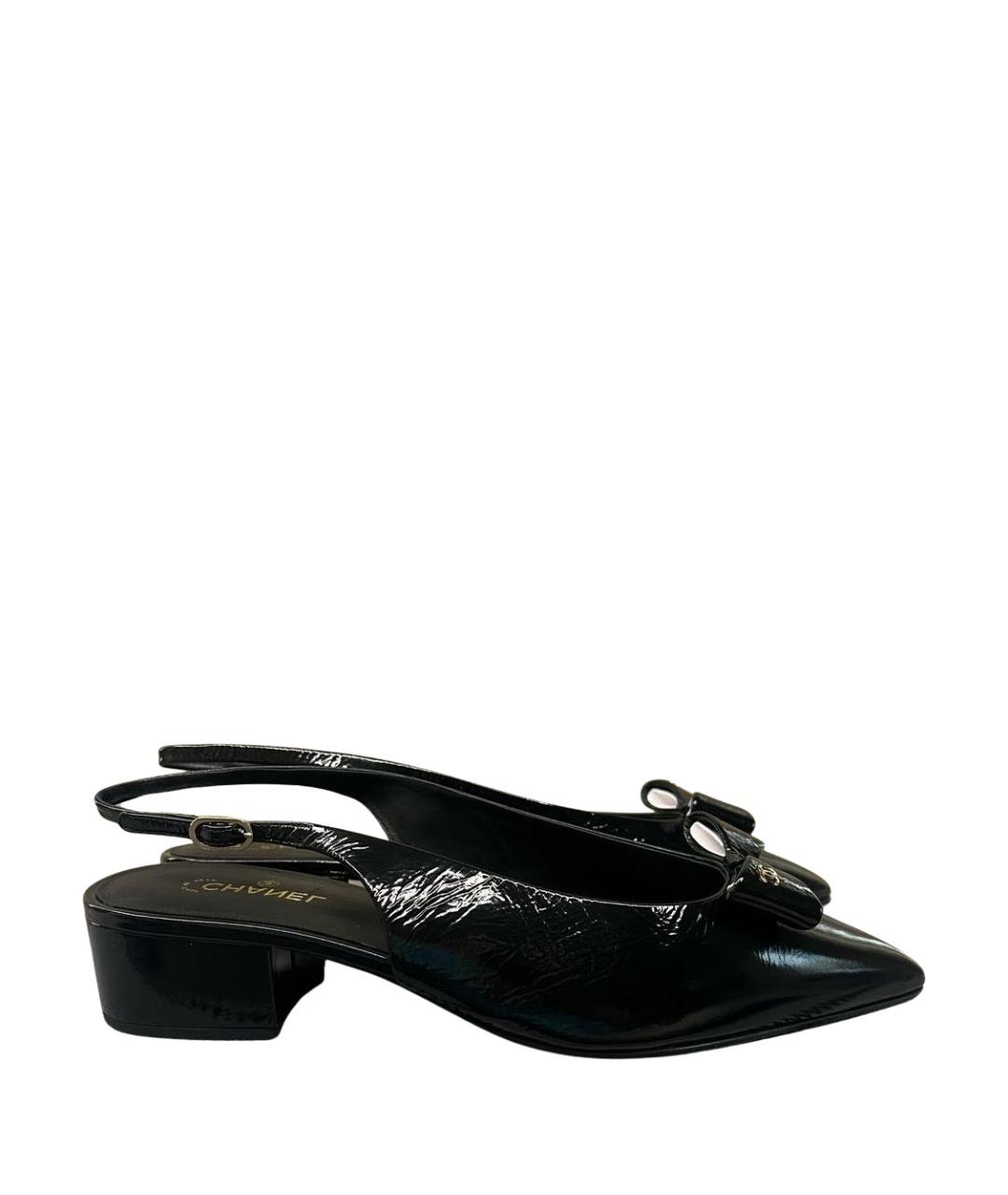 CHANEL Черные туфли из лакированной кожи, фото 1