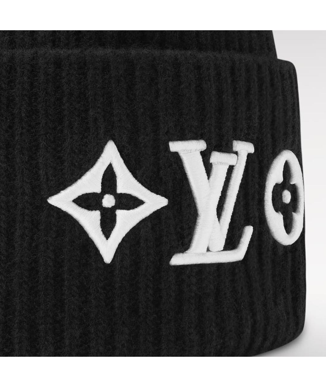 LOUIS VUITTON Черная шерстяная шапка, фото 2