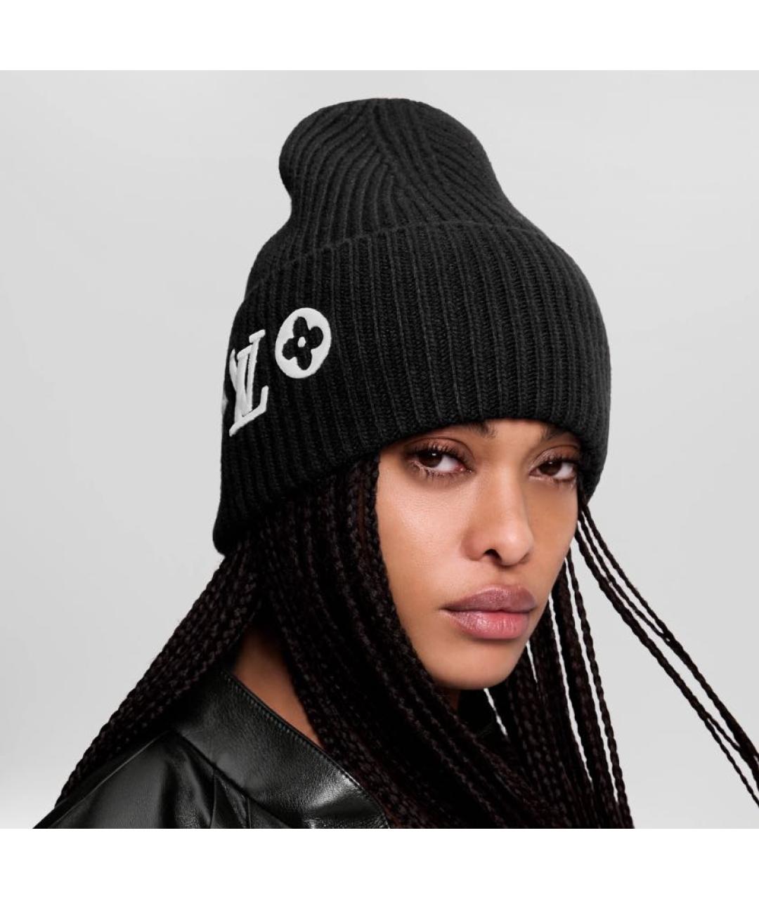 LOUIS VUITTON Черная шерстяная шапка, фото 5
