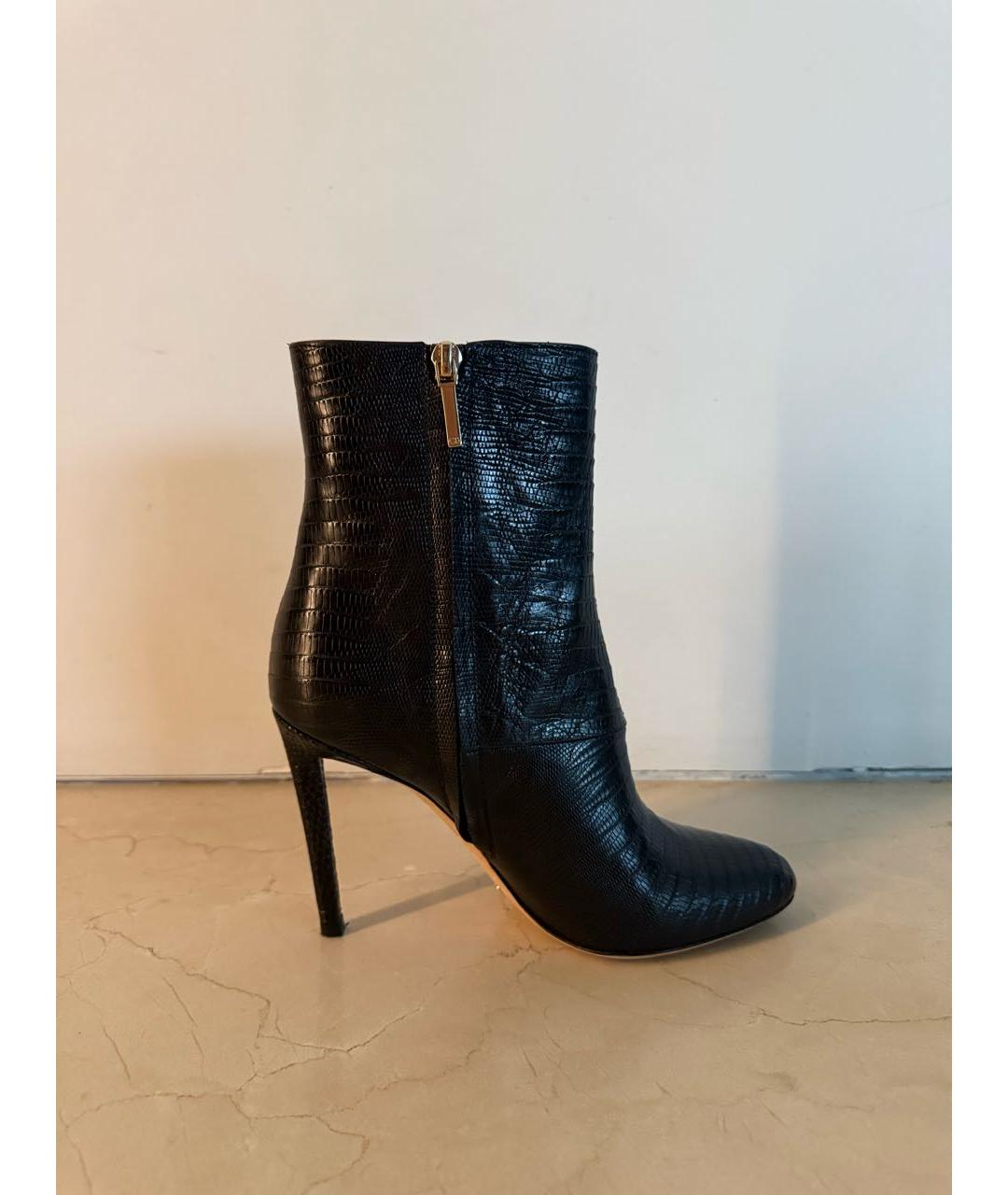 CHRISTIAN DIOR Черные ботильоны из экзотической кожи, фото 4