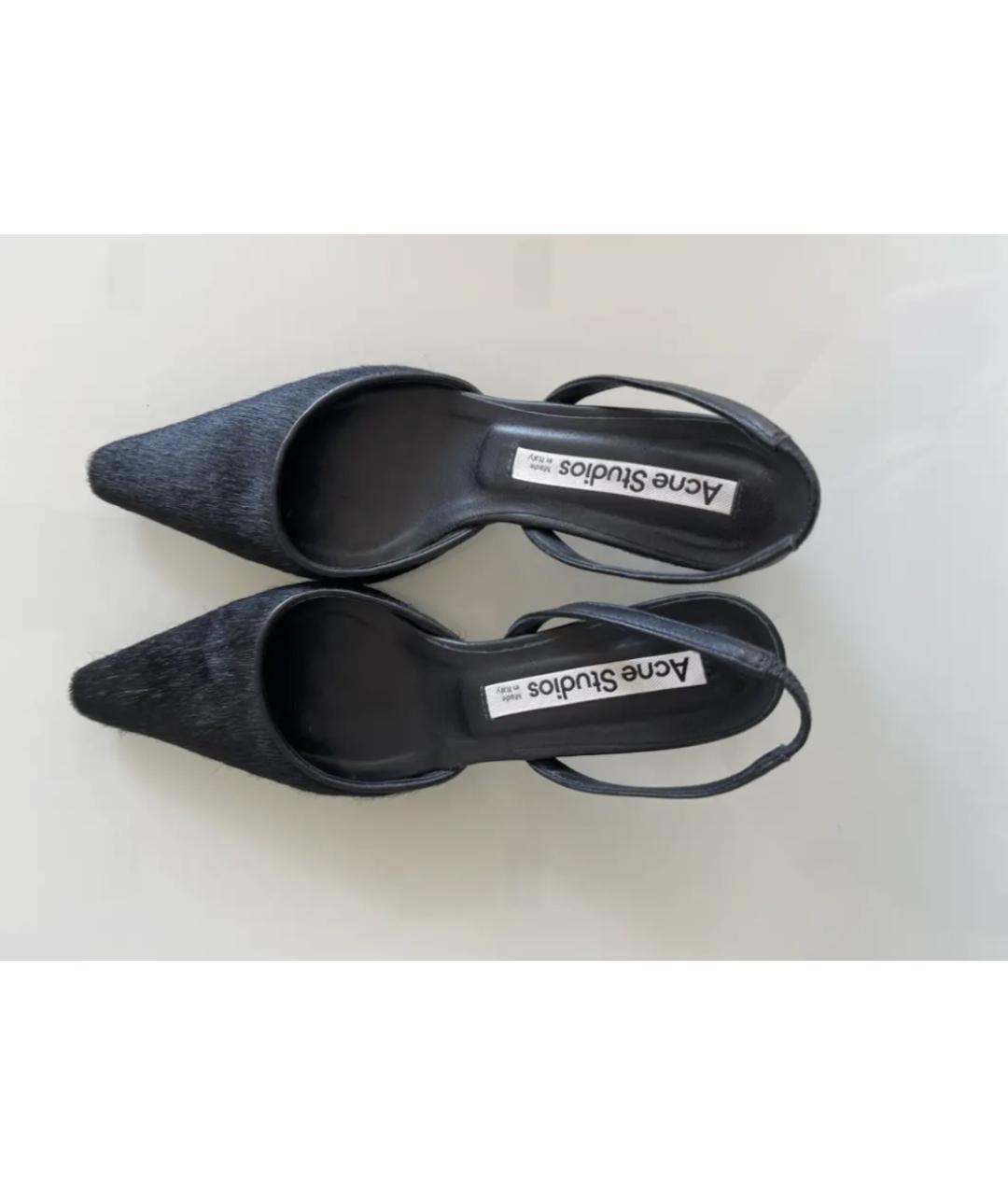 ACNE STUDIOS Черные туфли из экзотической кожи, фото 3