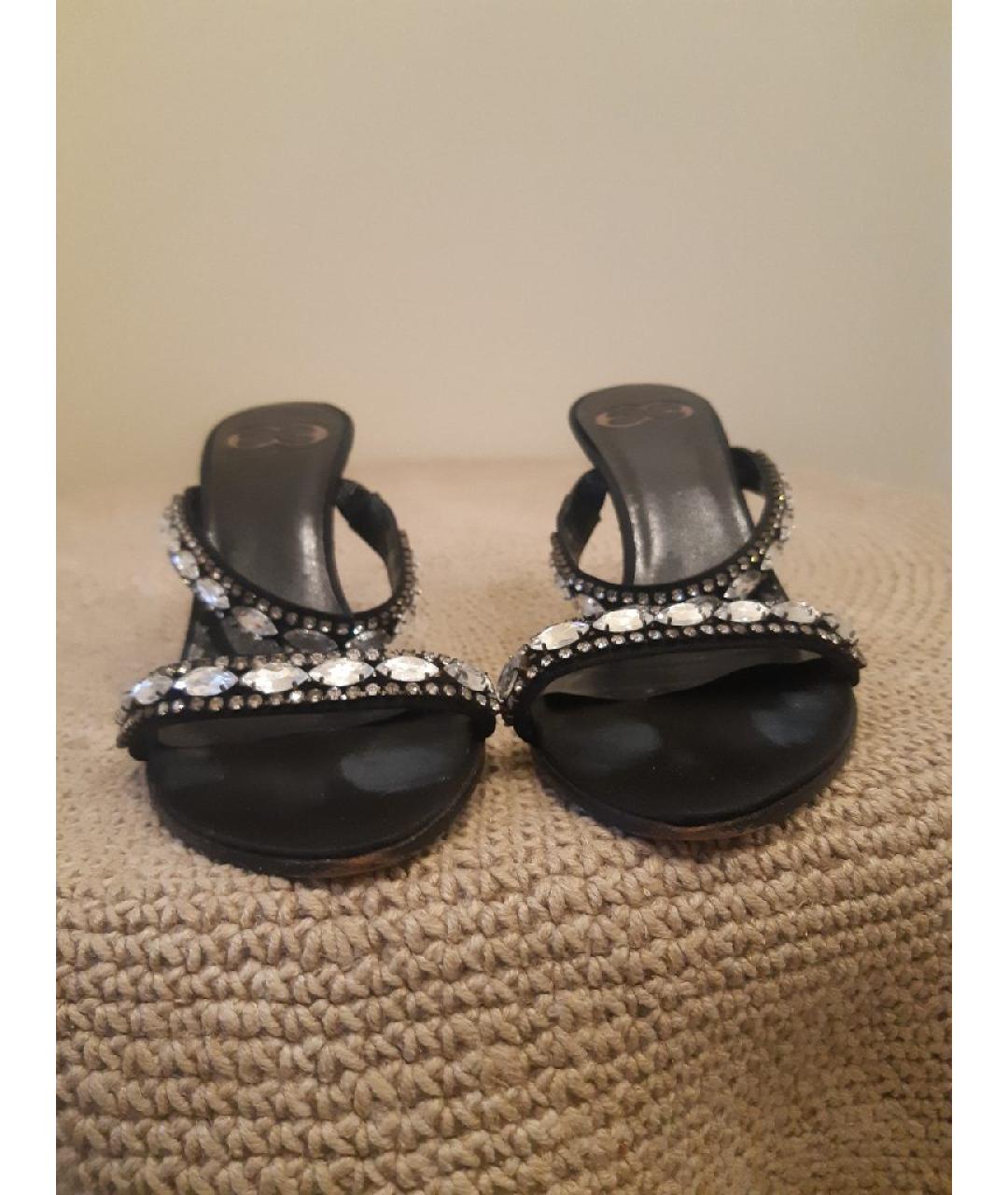 ESCADA Черные текстильные босоножки, фото 9