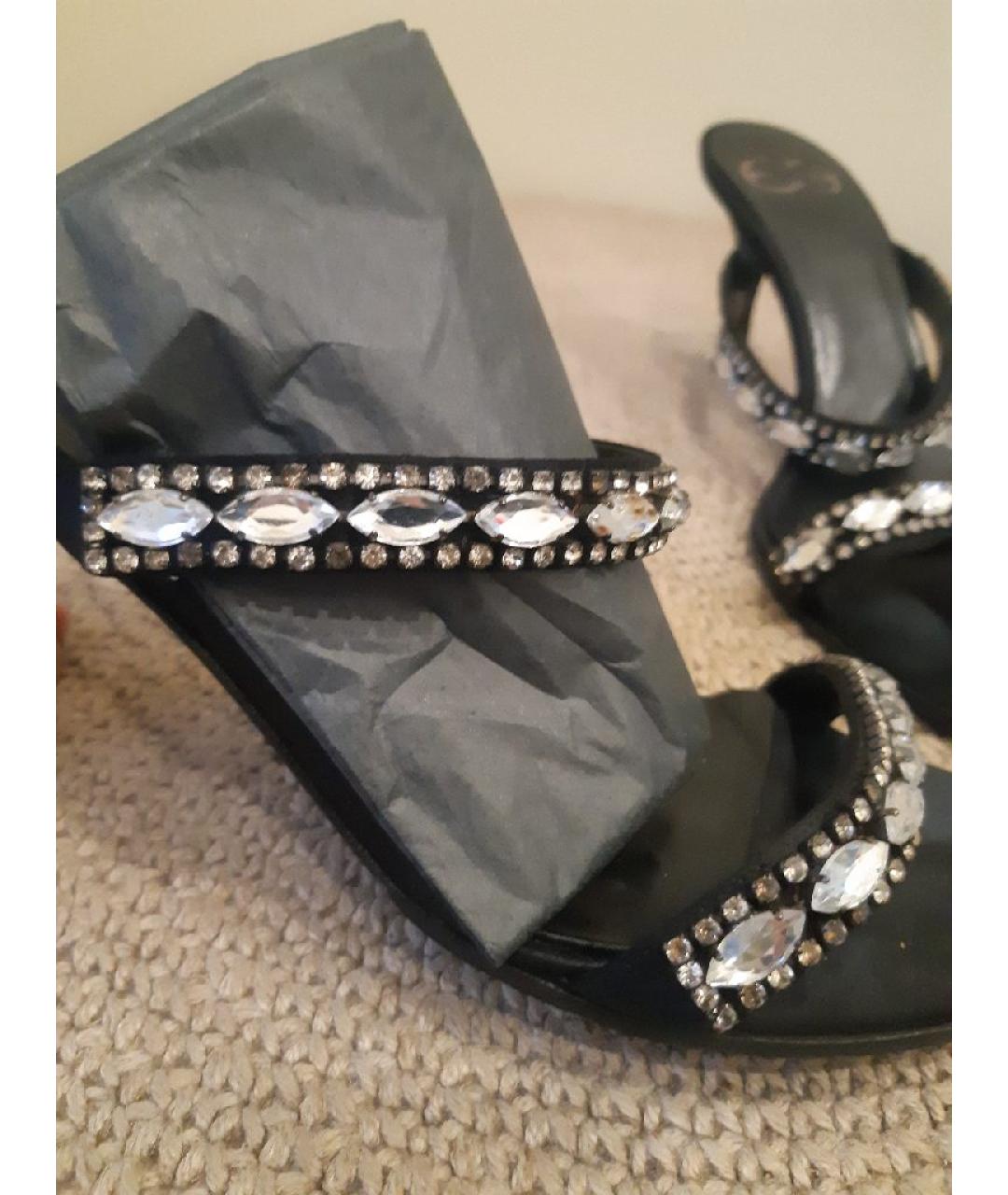 ESCADA Черные текстильные босоножки, фото 6