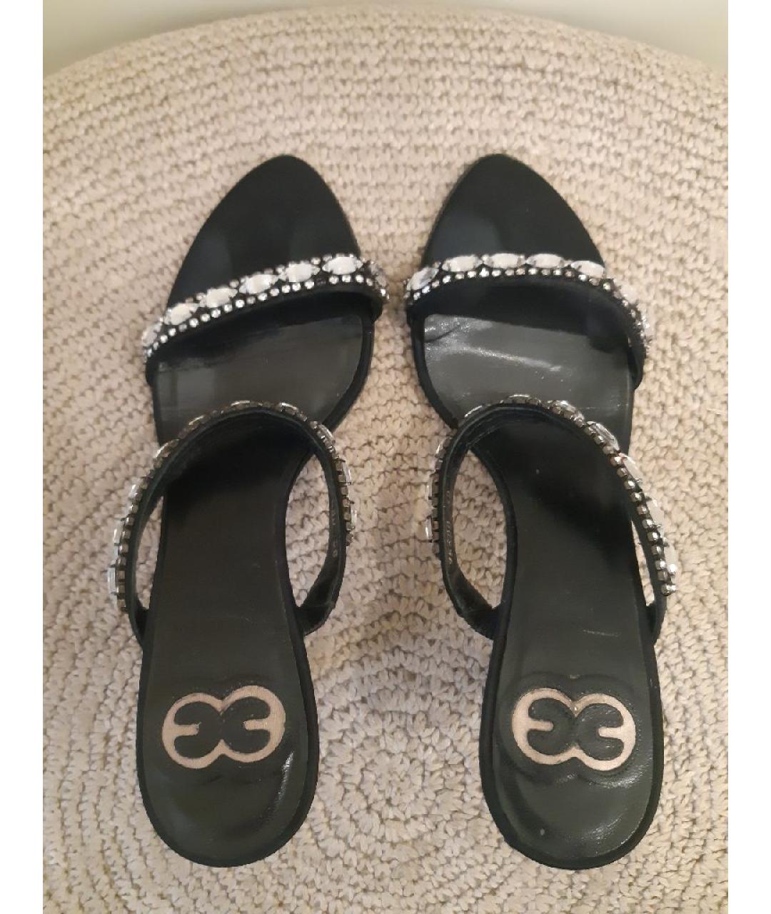 ESCADA Черные текстильные босоножки, фото 3