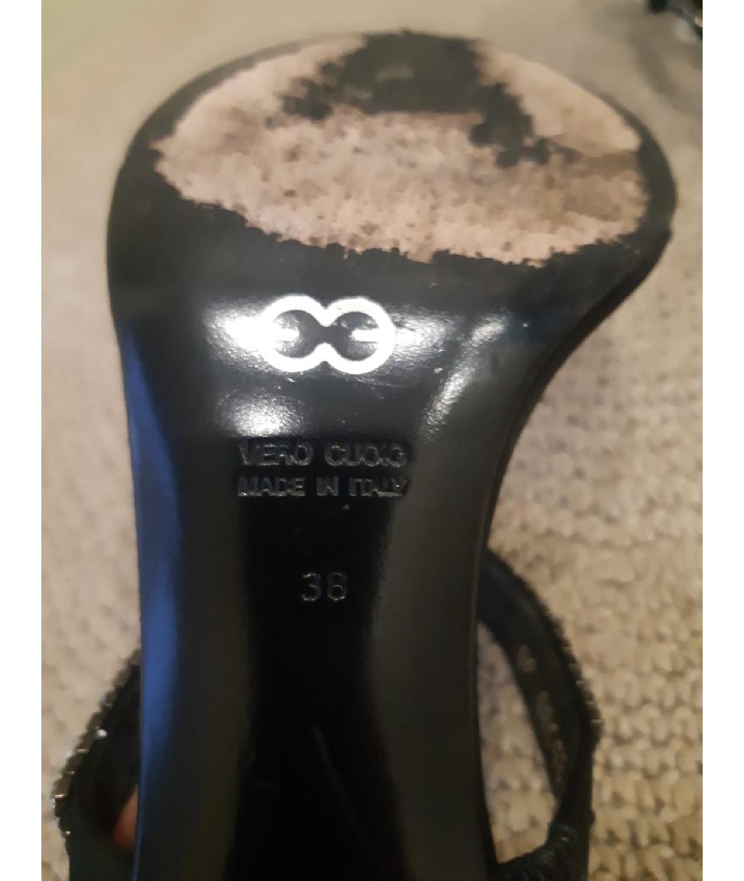 ESCADA Черные текстильные босоножки, фото 8