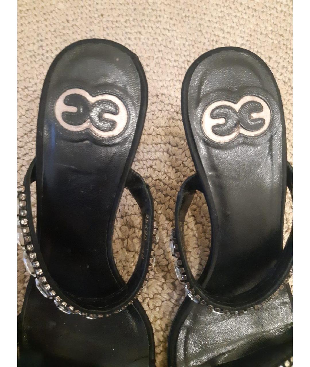 ESCADA Черные текстильные босоножки, фото 7