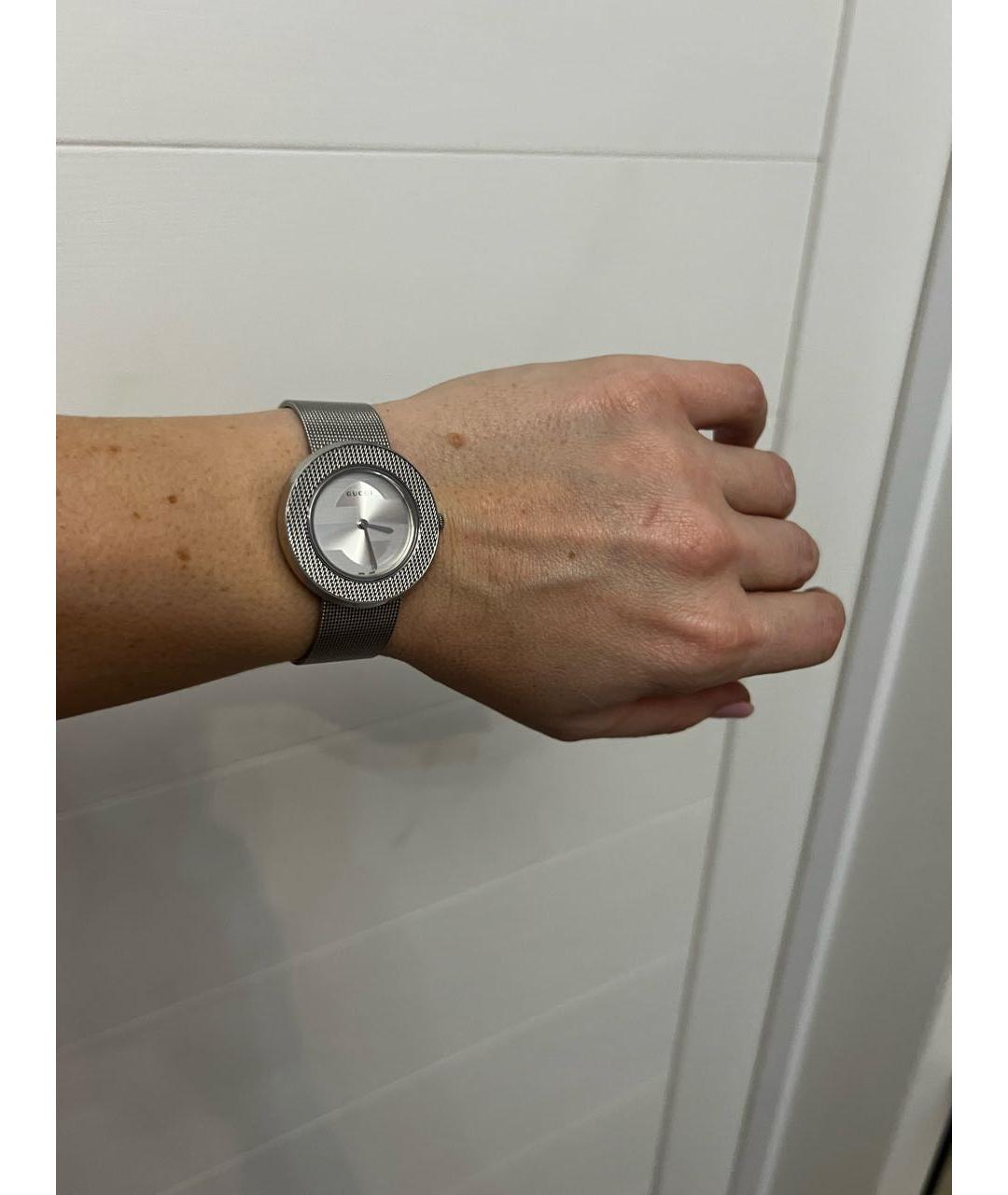 GUCCI Серебряные стальные часы, фото 5