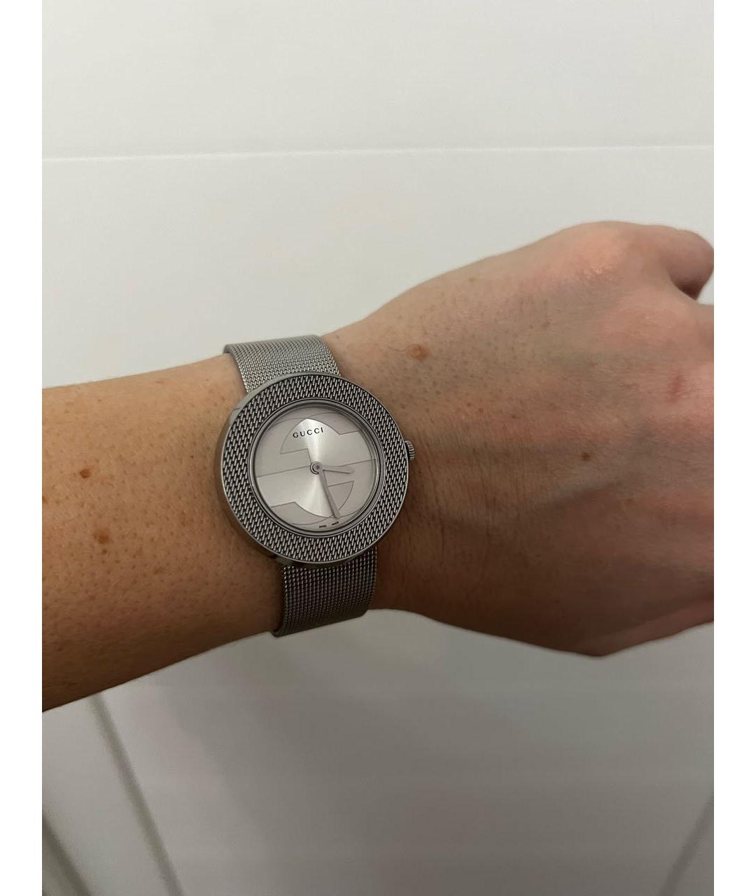 GUCCI Серебряные стальные часы, фото 4
