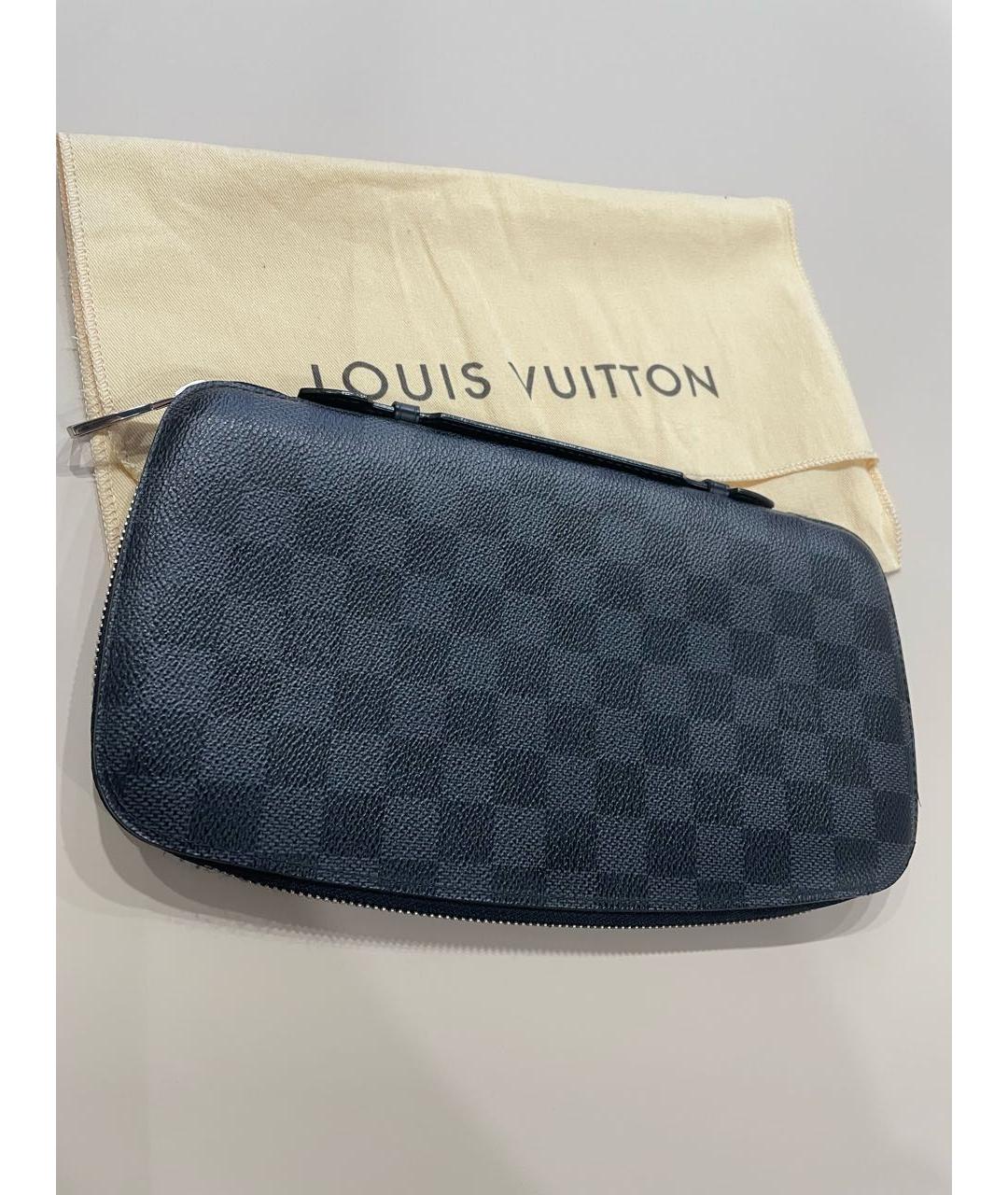 LOUIS VUITTON Антрацитовая кожаная барсетка, фото 2
