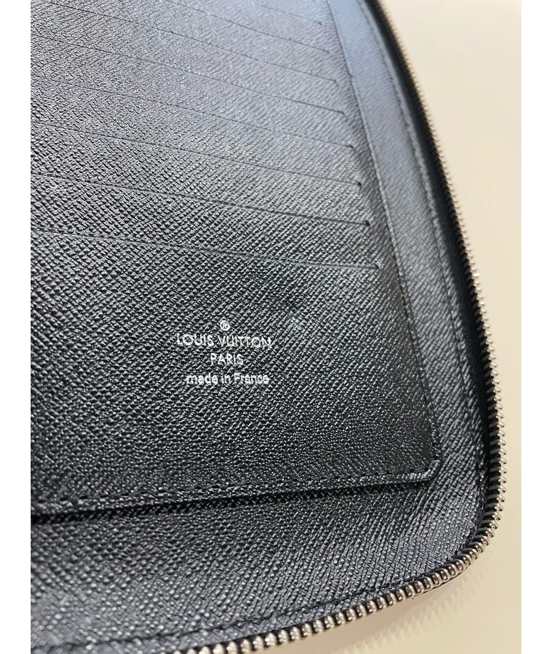 LOUIS VUITTON Антрацитовая кожаная барсетка, фото 7