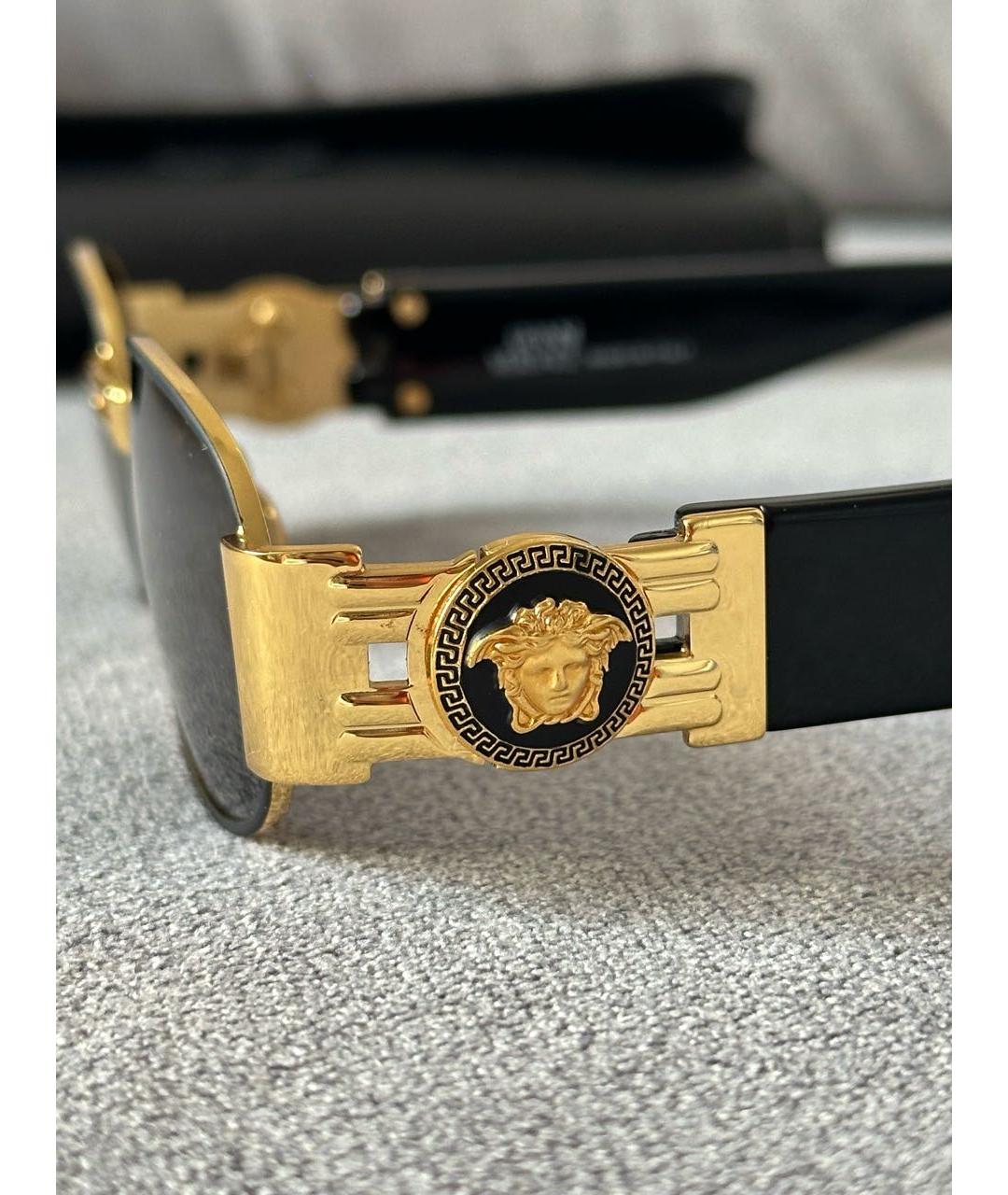 VERSACE Черные пластиковые солнцезащитные очки, фото 7