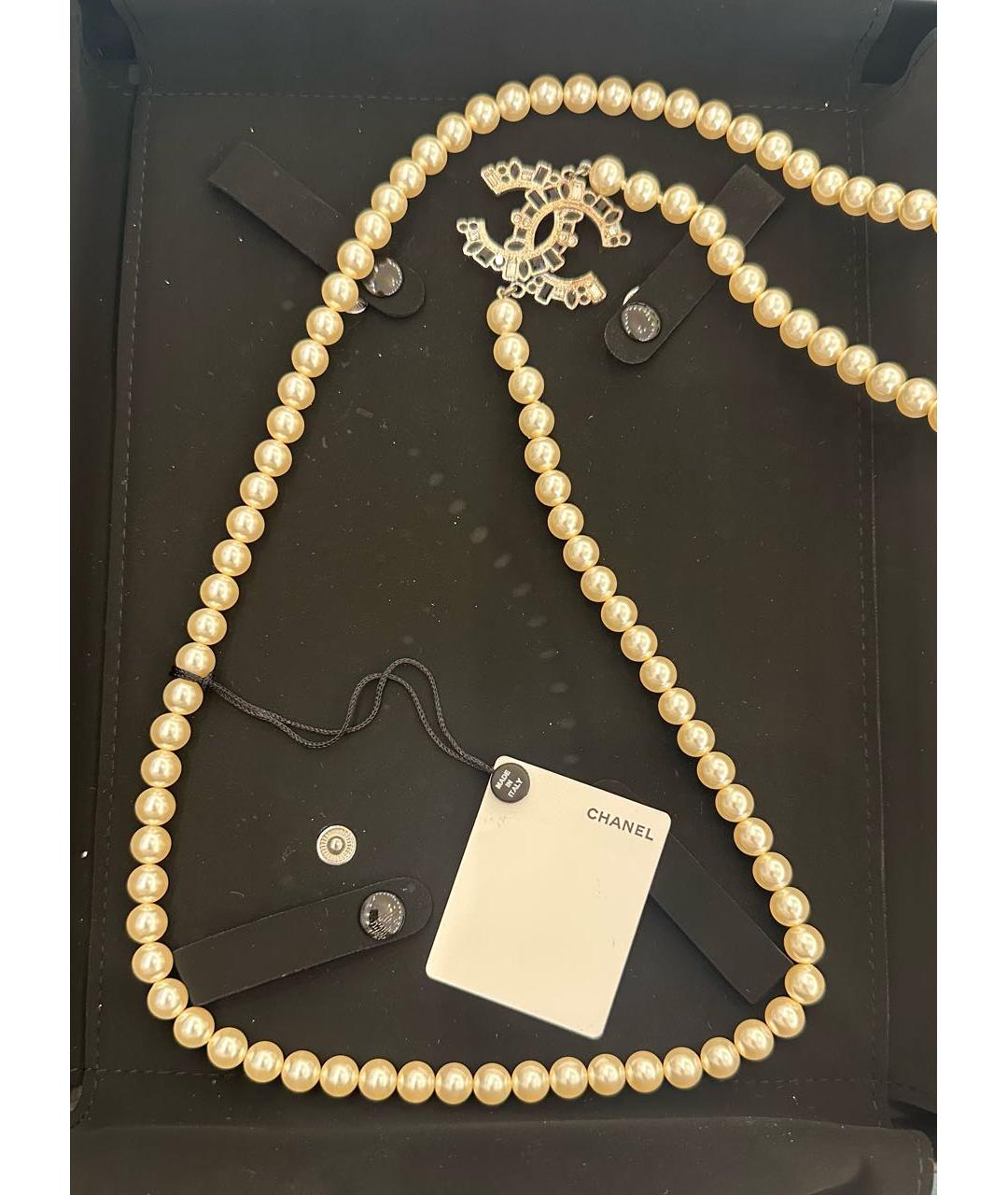 CHANEL Белое жемчужное колье, фото 3