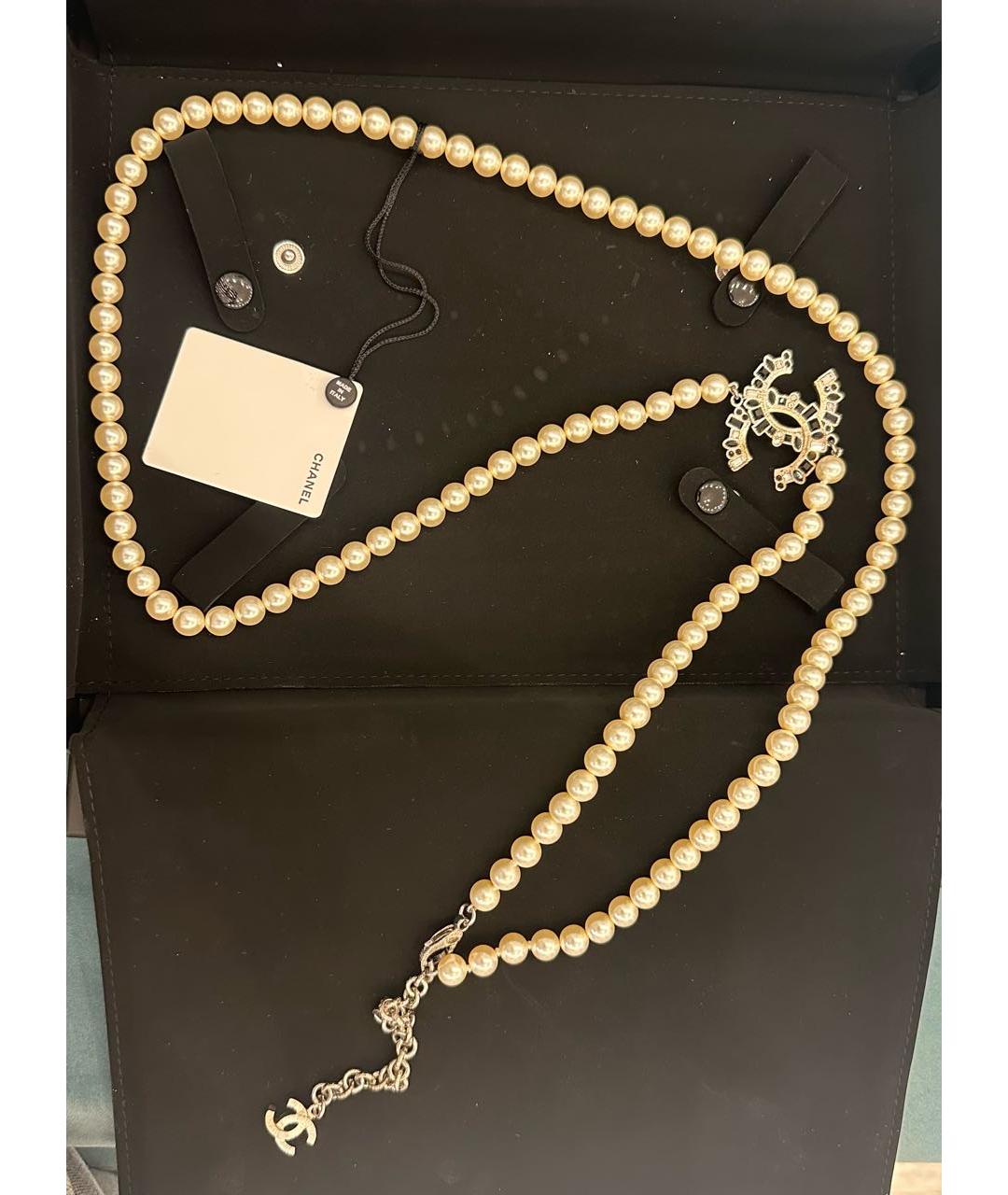 CHANEL Белое жемчужное колье, фото 4