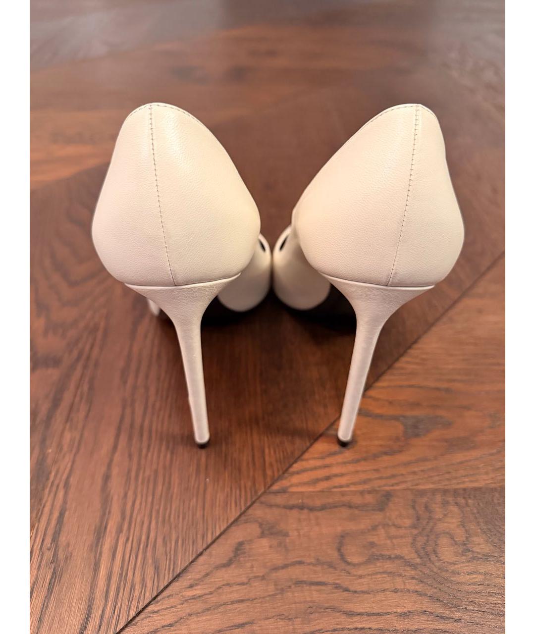 SAINT LAURENT Бежевые кожаные туфли, фото 4