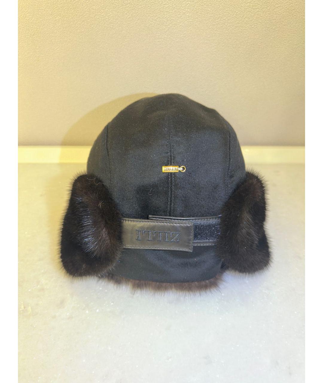 ZILLI Черная кашемировая шапка, фото 2