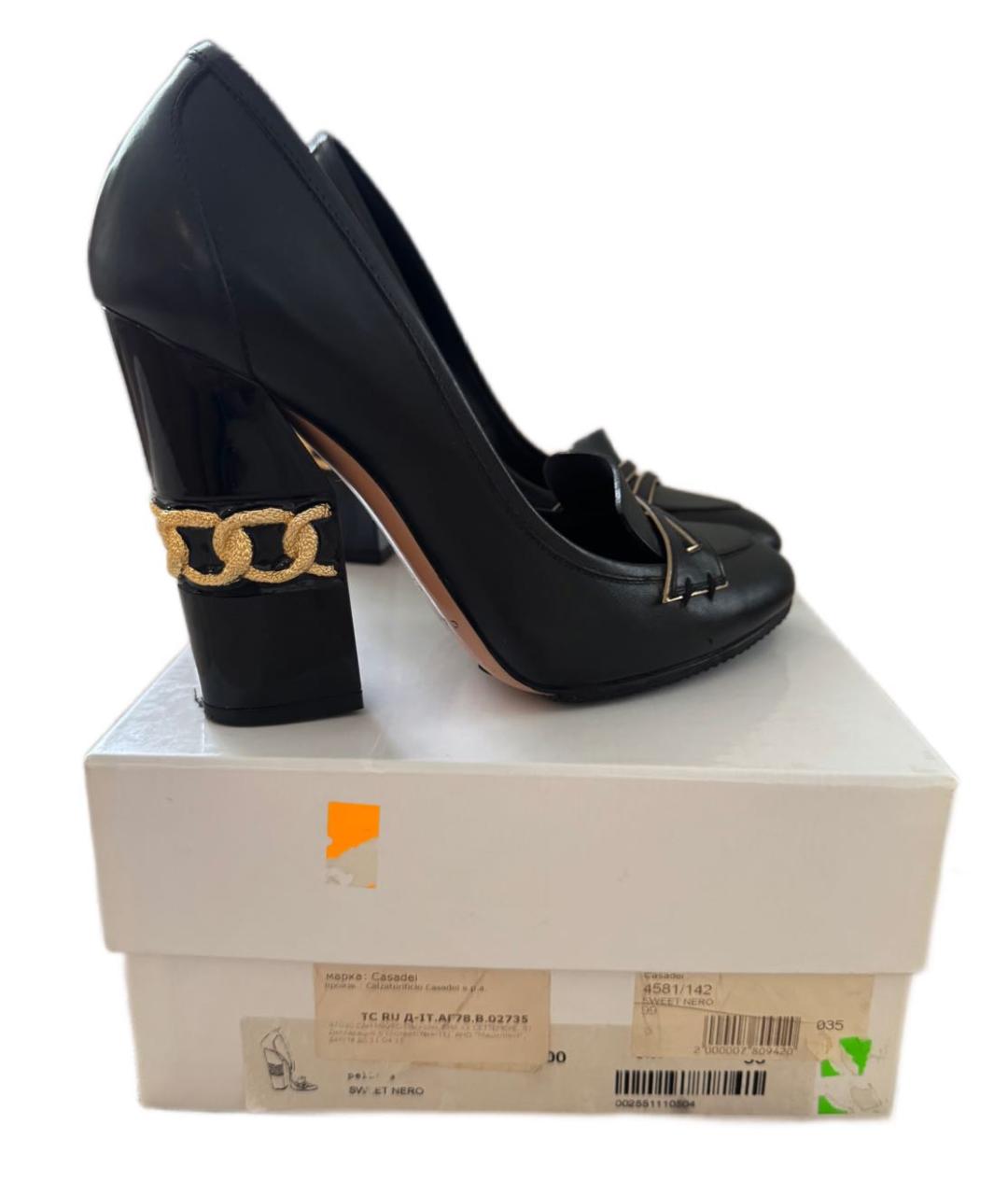 CASADEI Черные кожаные туфли, фото 4