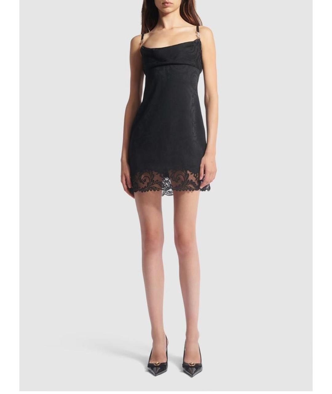 VERSACE Черное ацетатное вечернее платье, фото 6