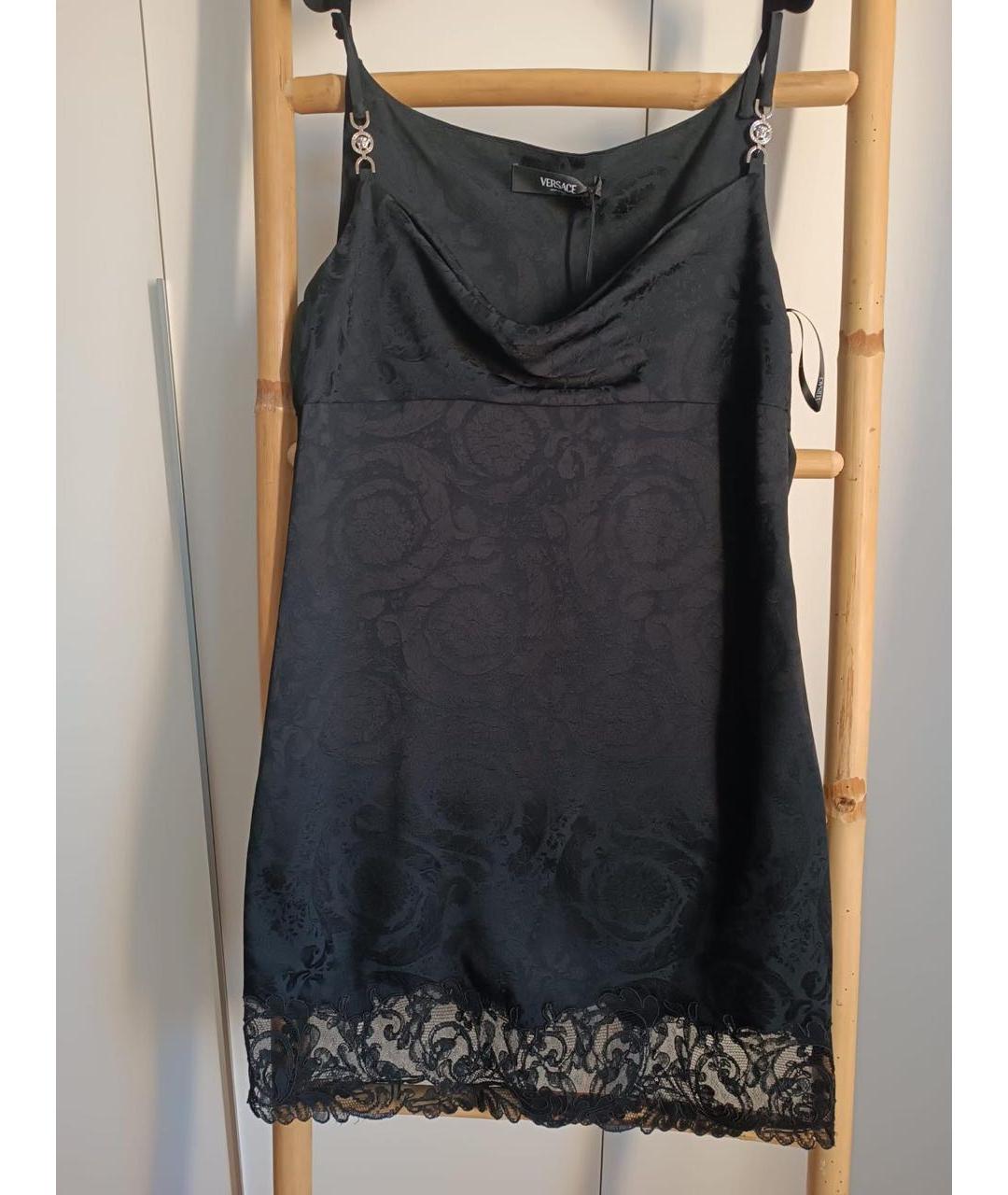 VERSACE Черное ацетатное вечернее платье, фото 7