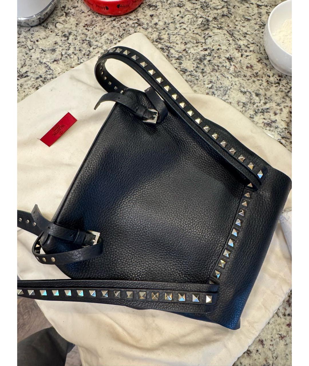 VALENTINO Черный кожаный рюкзак, фото 6