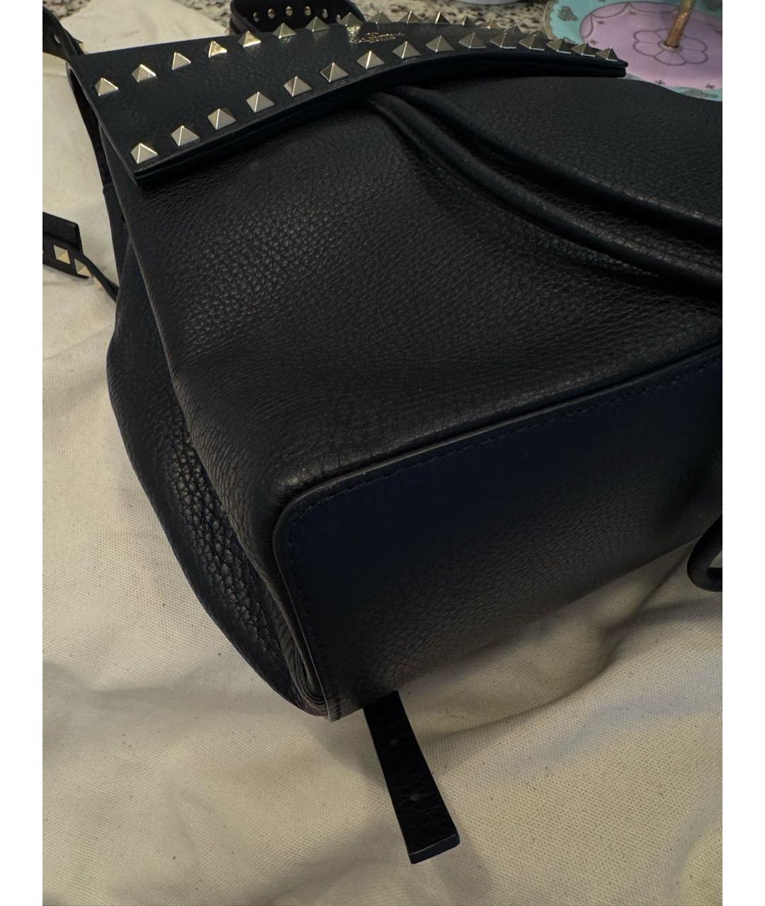 VALENTINO Черный кожаный рюкзак, фото 4