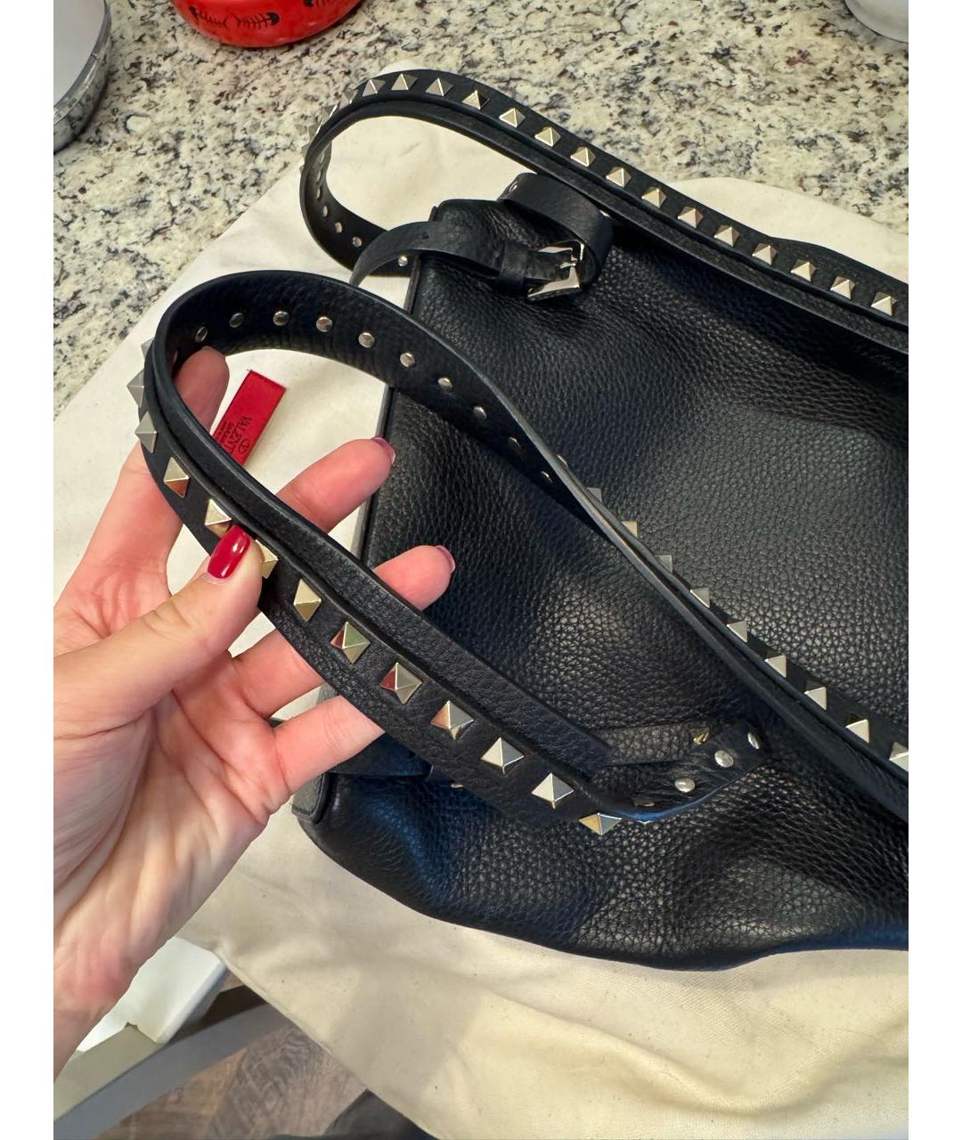 VALENTINO Черный кожаный рюкзак, фото 7