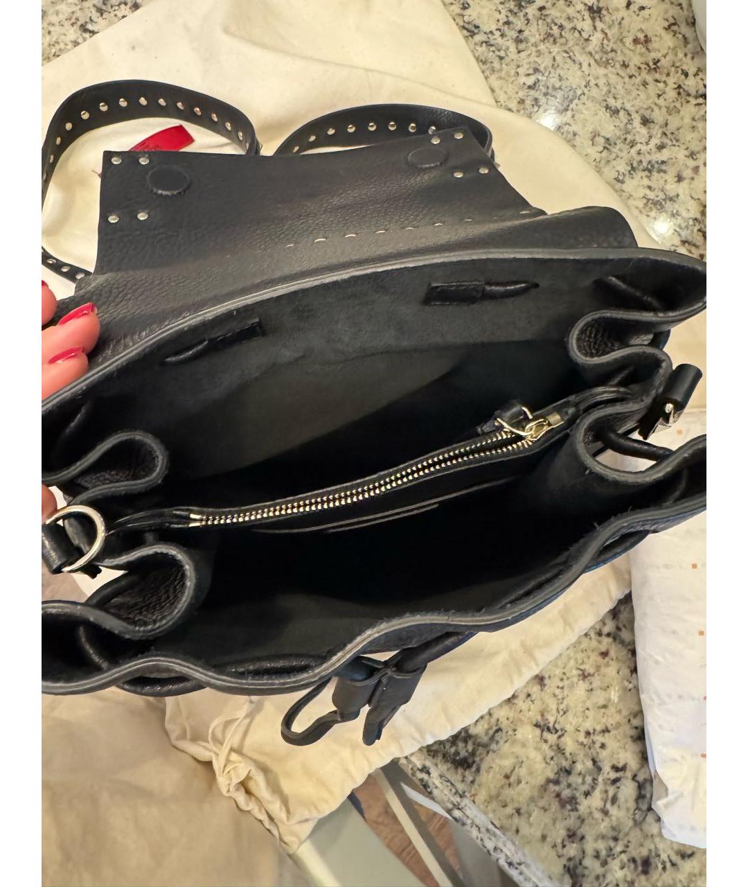 VALENTINO Черный кожаный рюкзак, фото 5