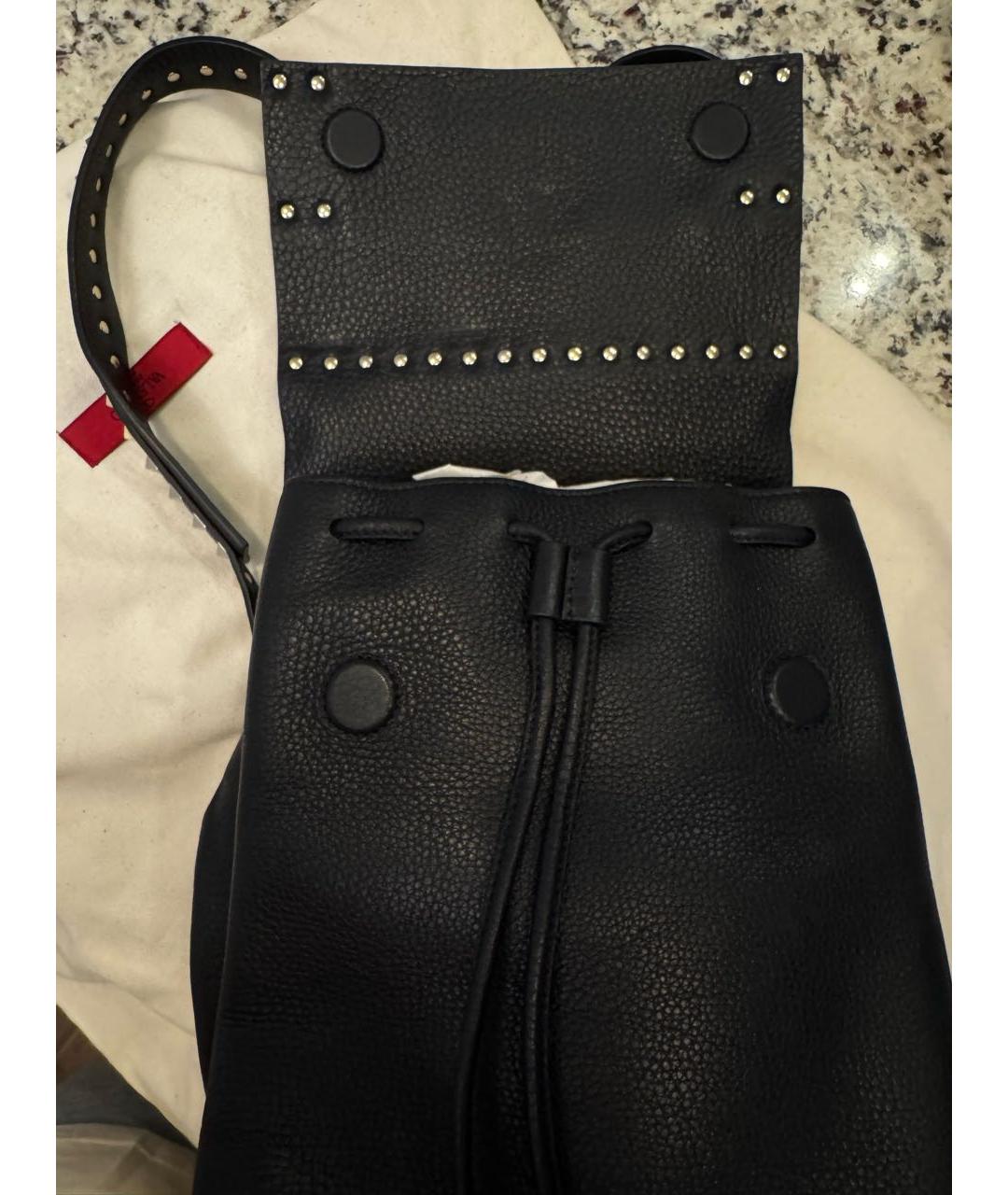 VALENTINO Черный кожаный рюкзак, фото 3