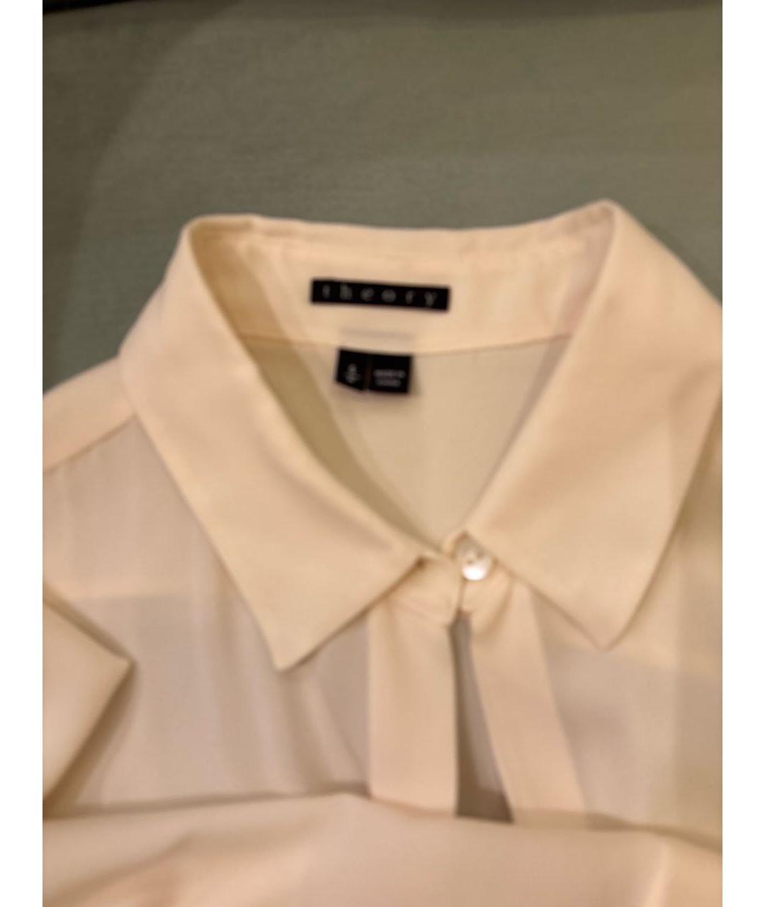 THEORY Бежевая шелковая блузы, фото 2