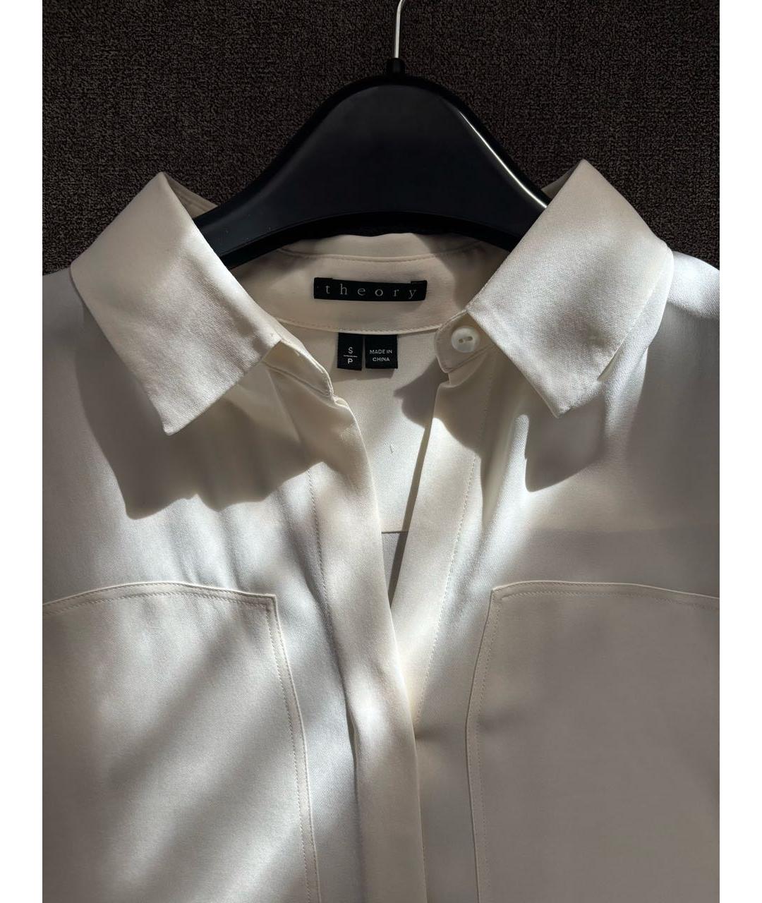 THEORY Бежевая шелковая блузы, фото 8