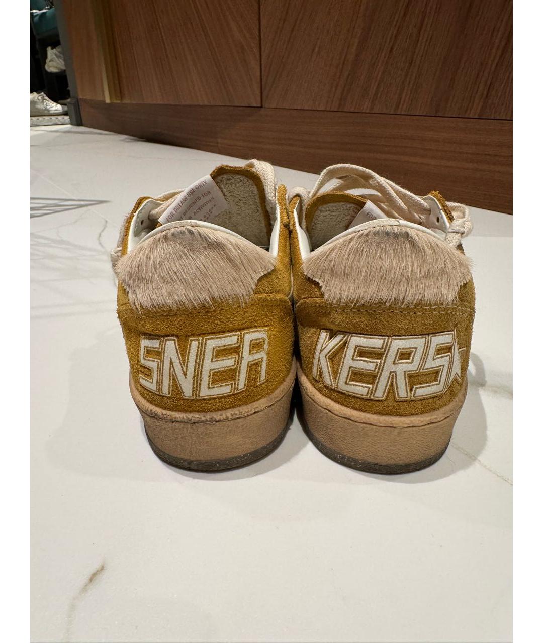 GOLDEN GOOSE DELUXE BRAND Горчичные замшевые кроссовки, фото 8