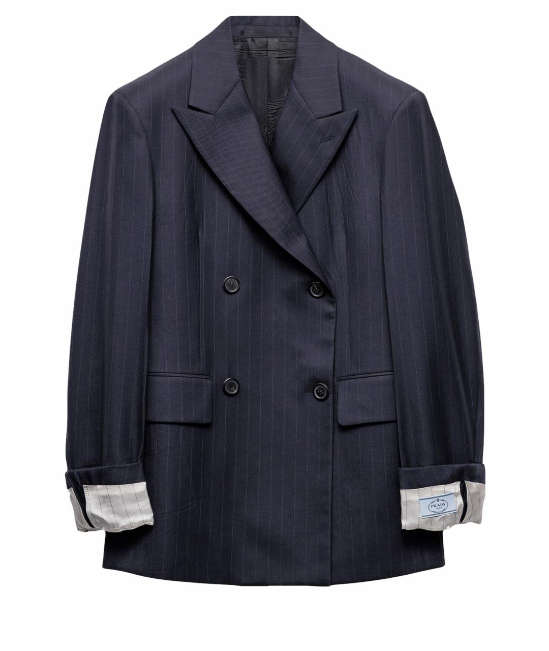 PRADA Синий шерстяной костюм с брюками, фото 1
