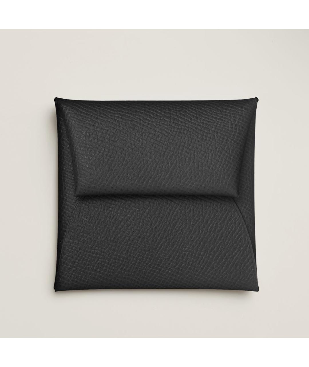 HERMES Черный кожаный кошелек, фото 4