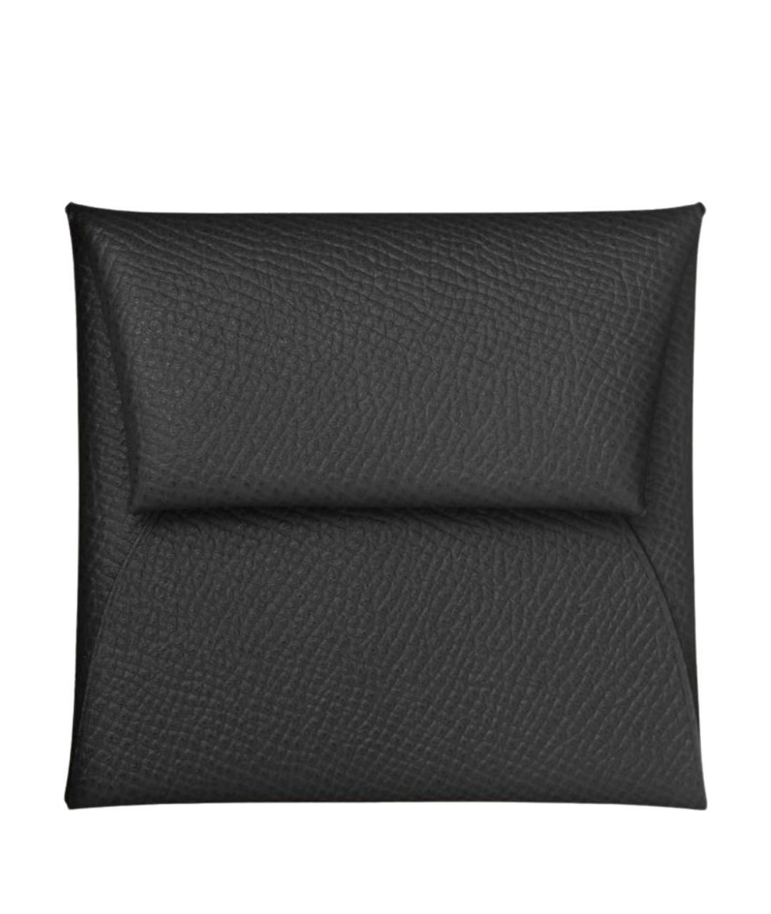 HERMES Черный кожаный кошелек, фото 1