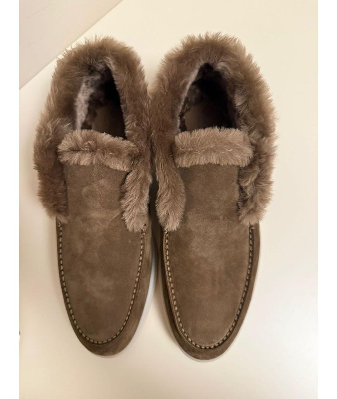 LORO PIANA Коричневые замшевые лоферы, фото 2