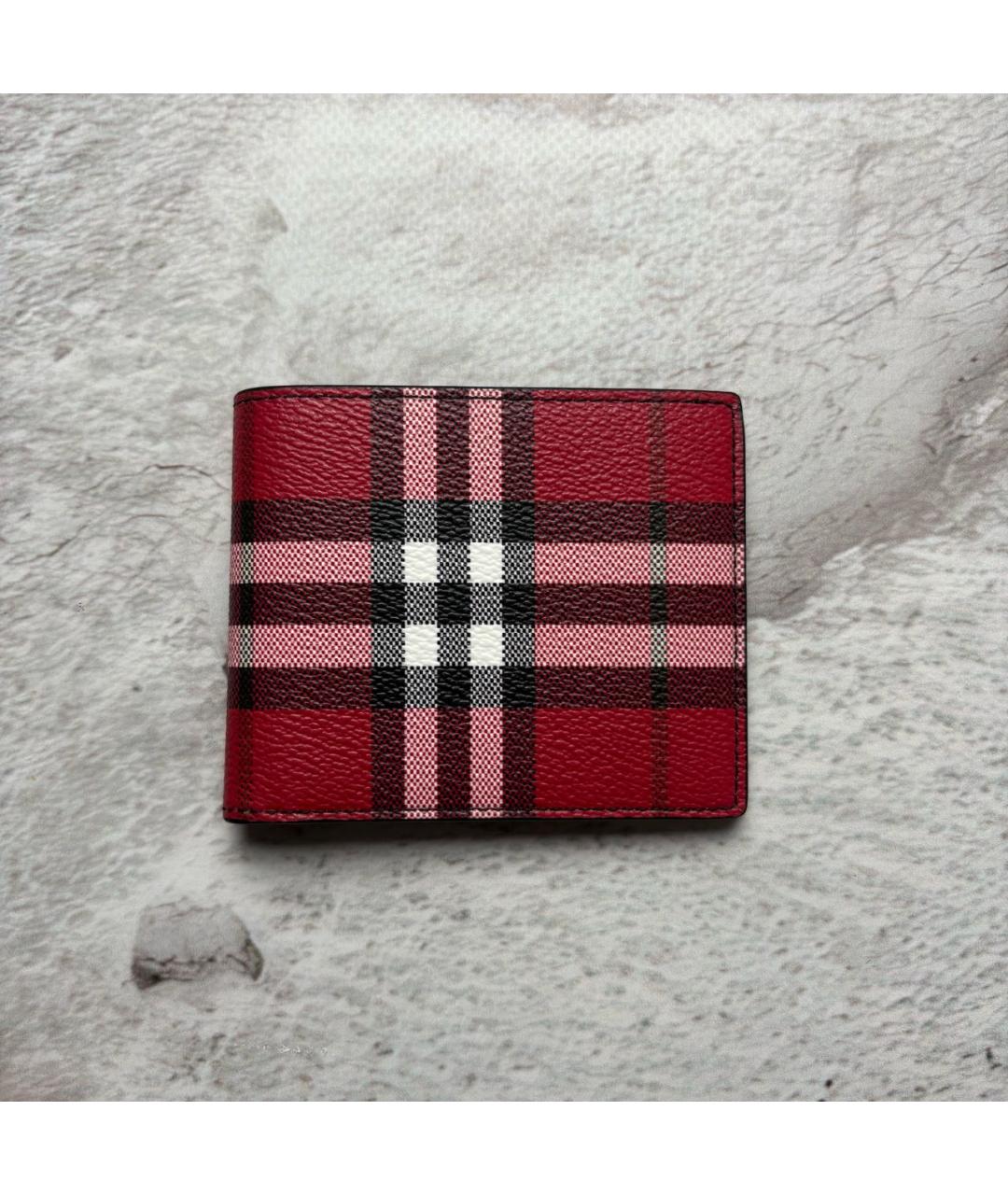 BURBERRY Красный кожаный кошелек, фото 4