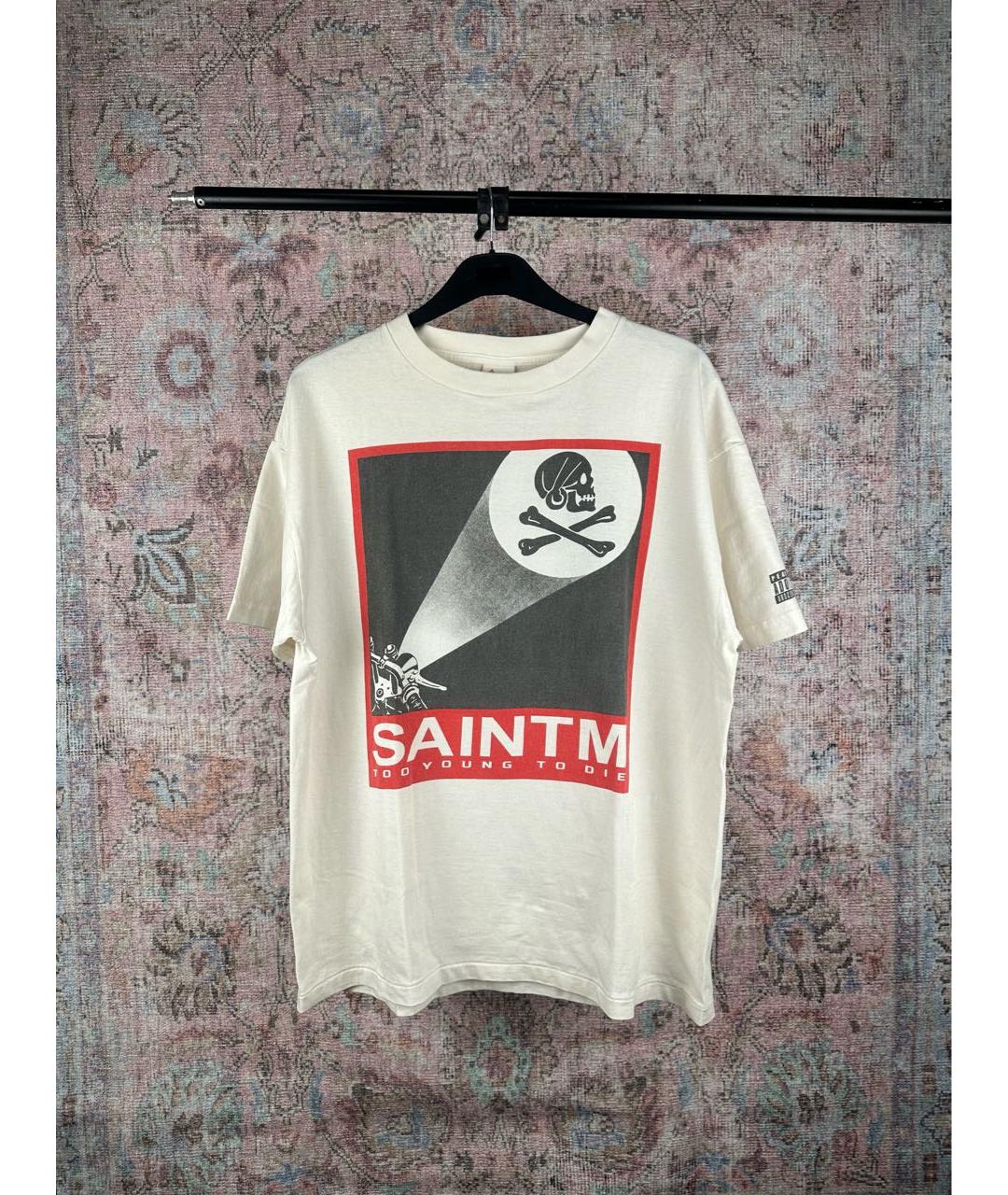 Saint Michael Бежевая хлопковая футболка, фото 2