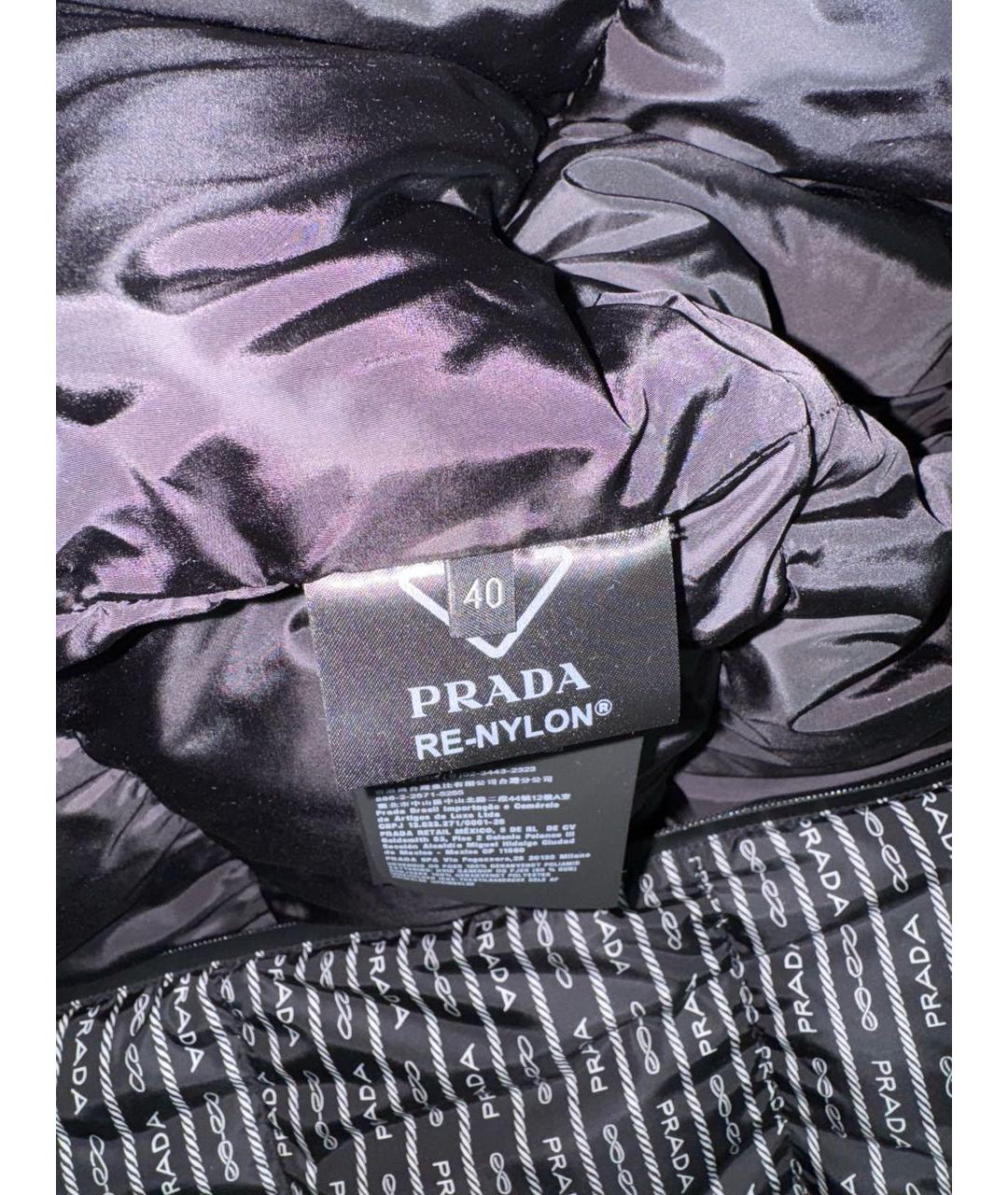 PRADA Черный полиэстеровый пуховик, фото 6