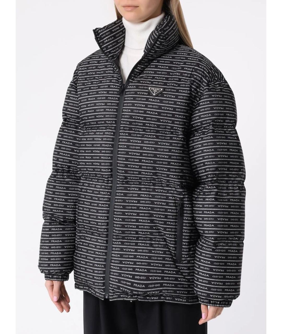 PRADA Черный полиэстеровый пуховик, фото 8