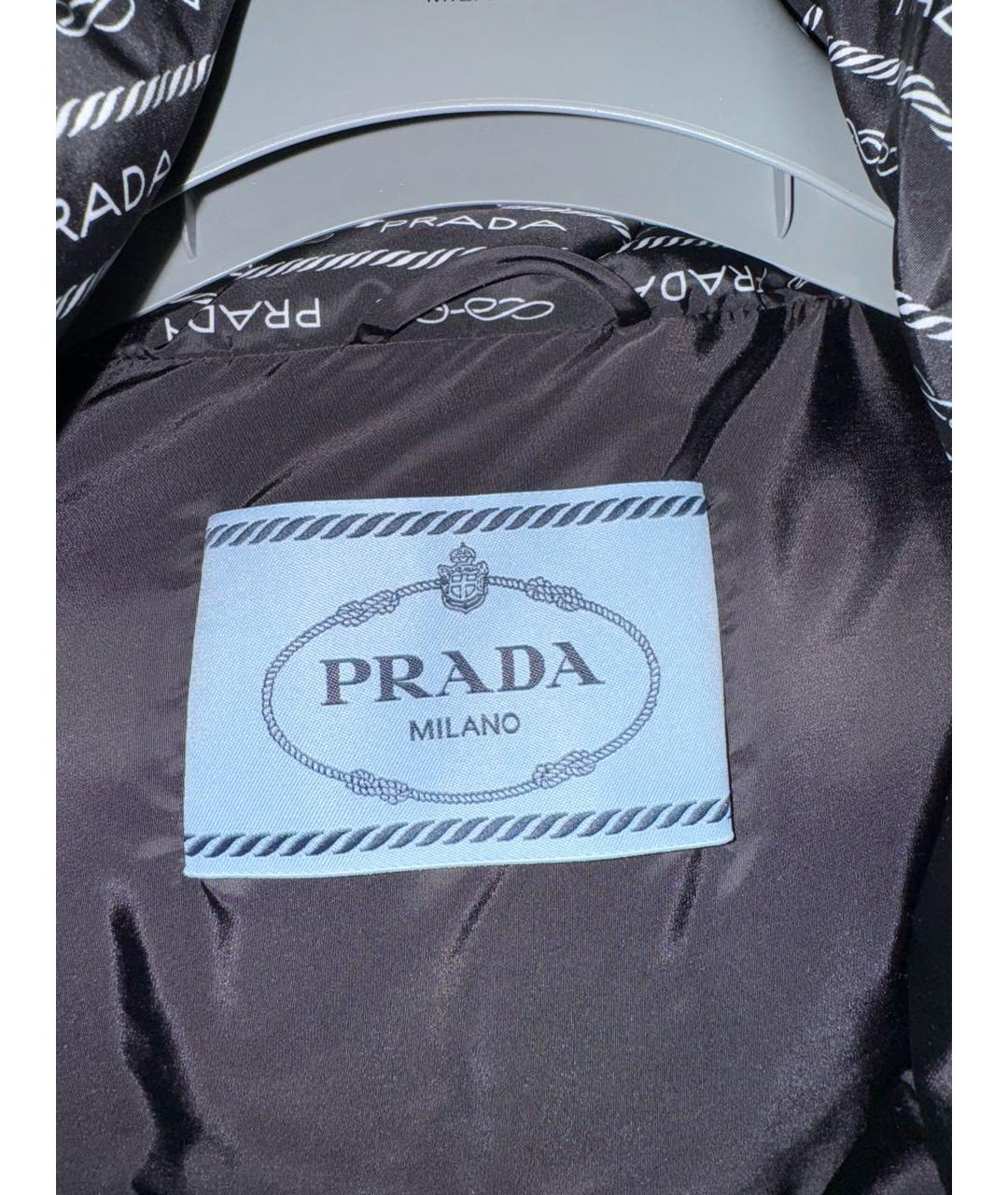 PRADA Черный полиэстеровый пуховик, фото 5