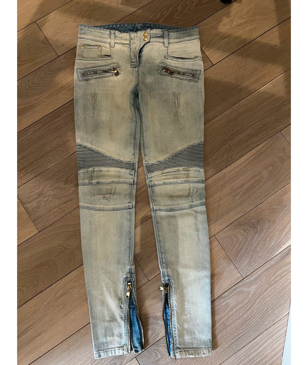 BALMAIN Бежевые прямые джинсы, фото 7