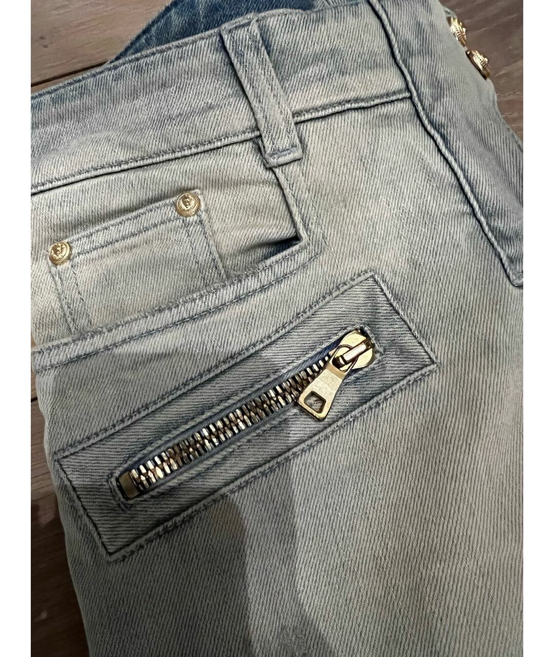 BALMAIN Бежевые прямые джинсы, фото 4