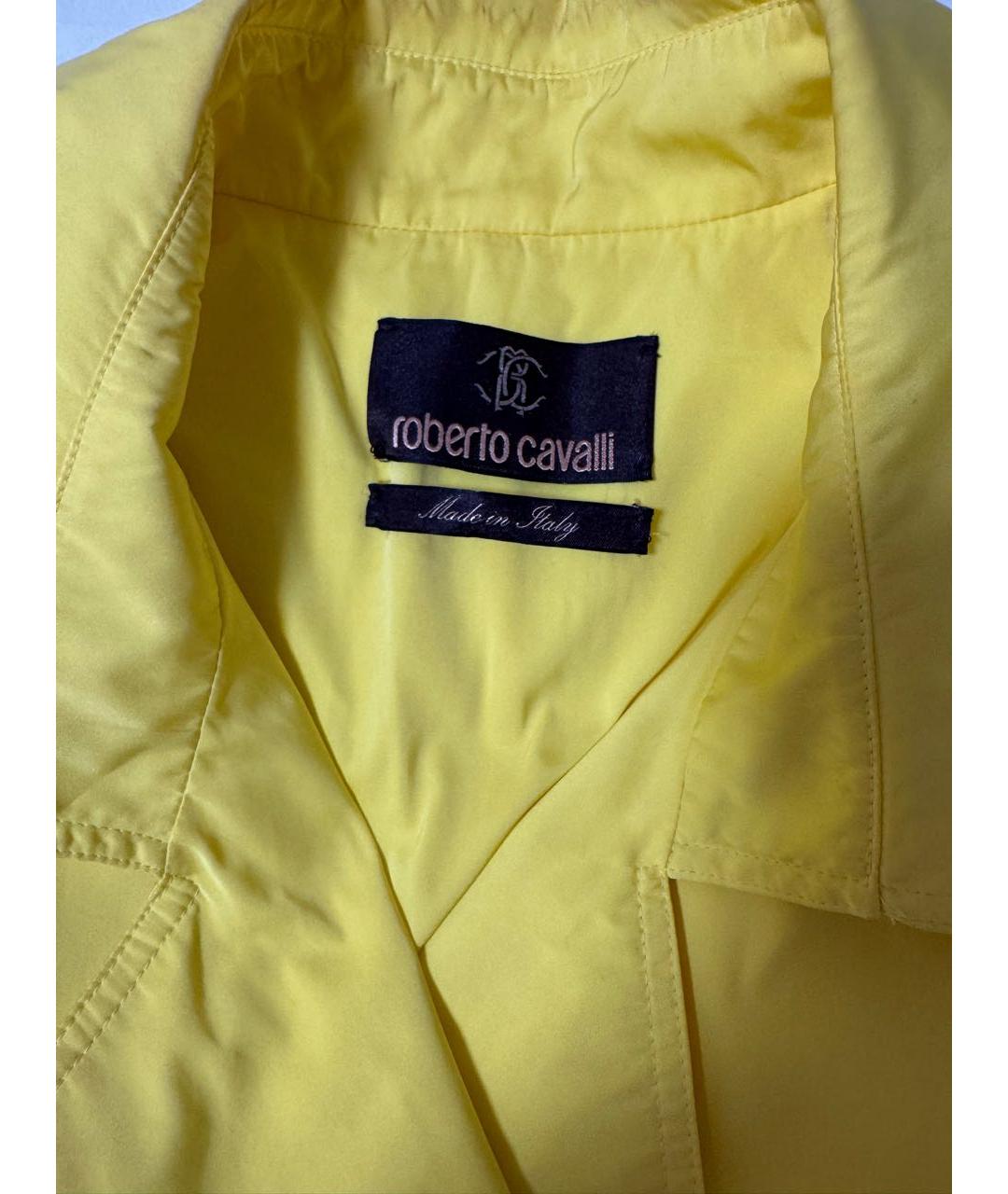 ROBERTO CAVALLI Желтая полиэстеровая парка, фото 3