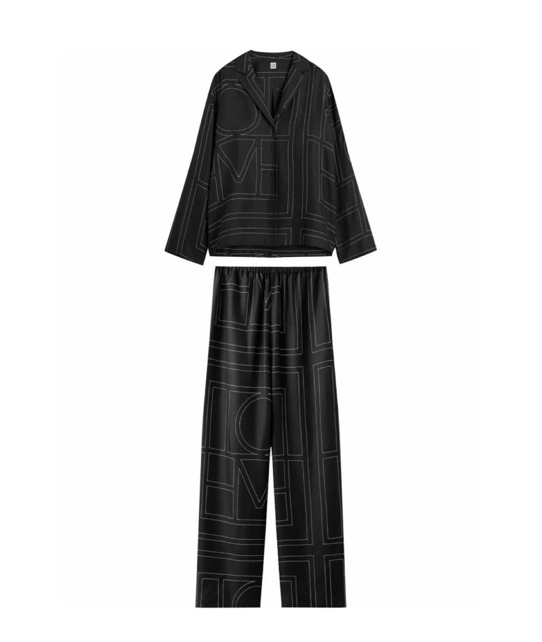 TOTEME Черный шелковый костюм с брюками, фото 9