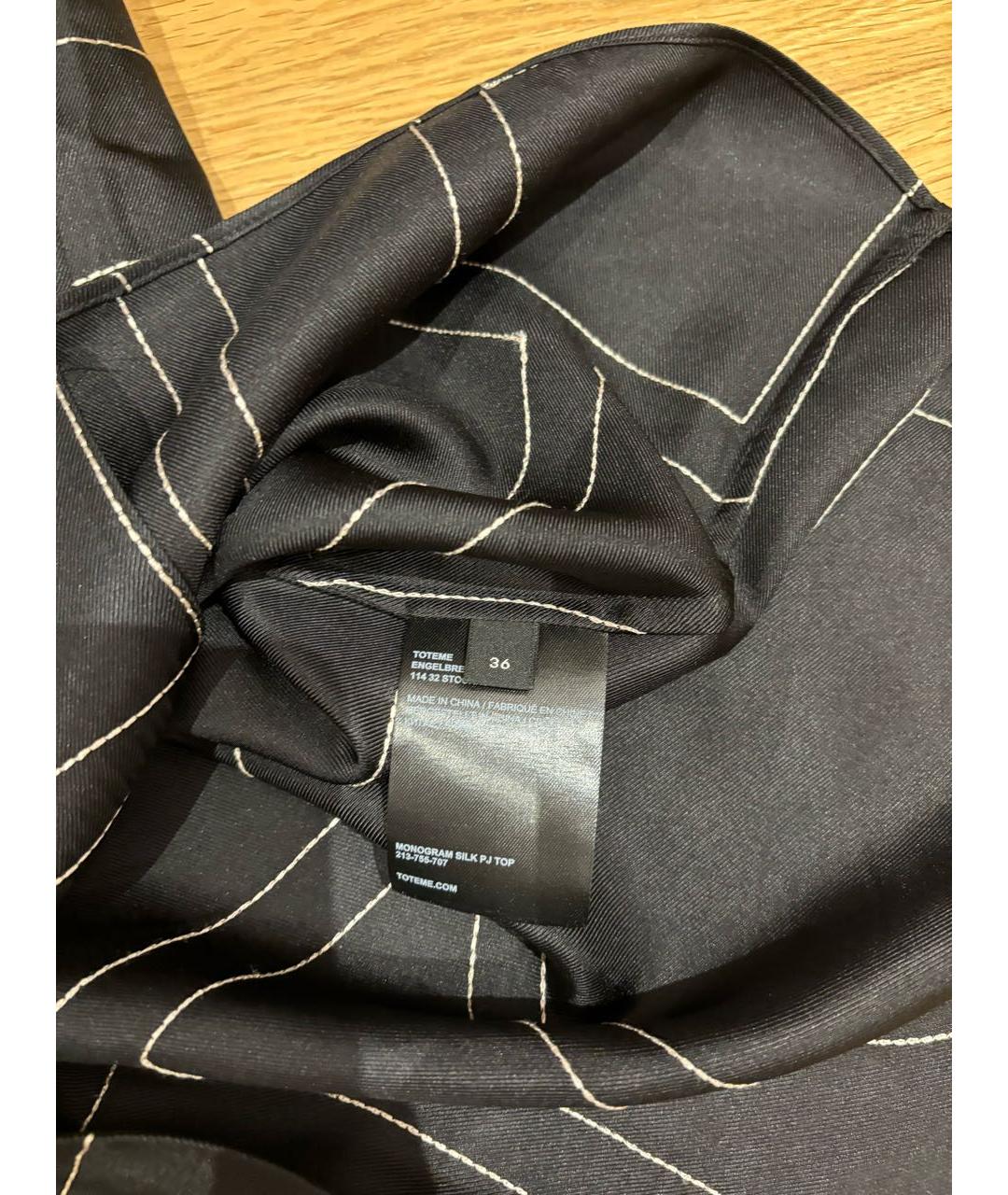 TOTEME Черный шелковый костюм с брюками, фото 7