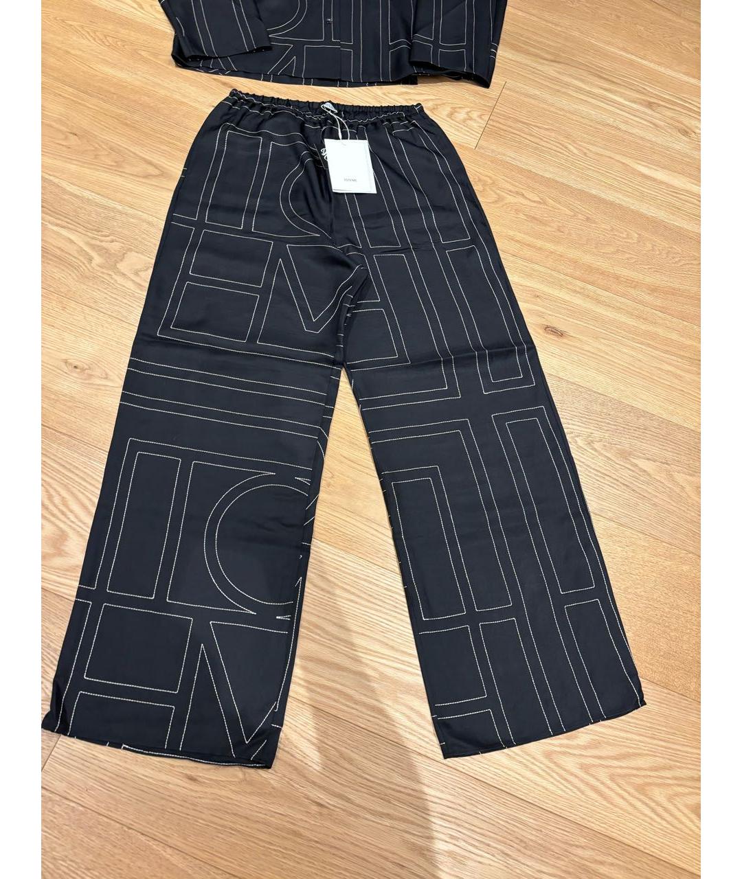 TOTEME Черный шелковый костюм с брюками, фото 3