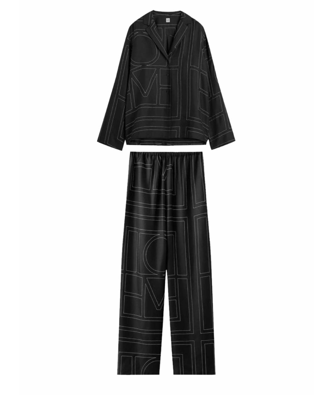 TOTEME Черный шелковый костюм с брюками, фото 1