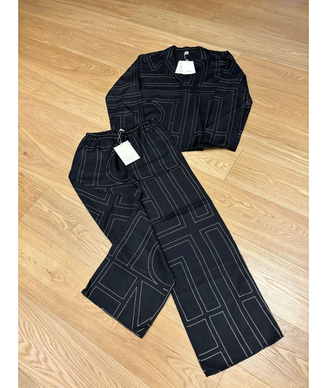 TOTEME Черный шелковый костюм с брюками, фото 2